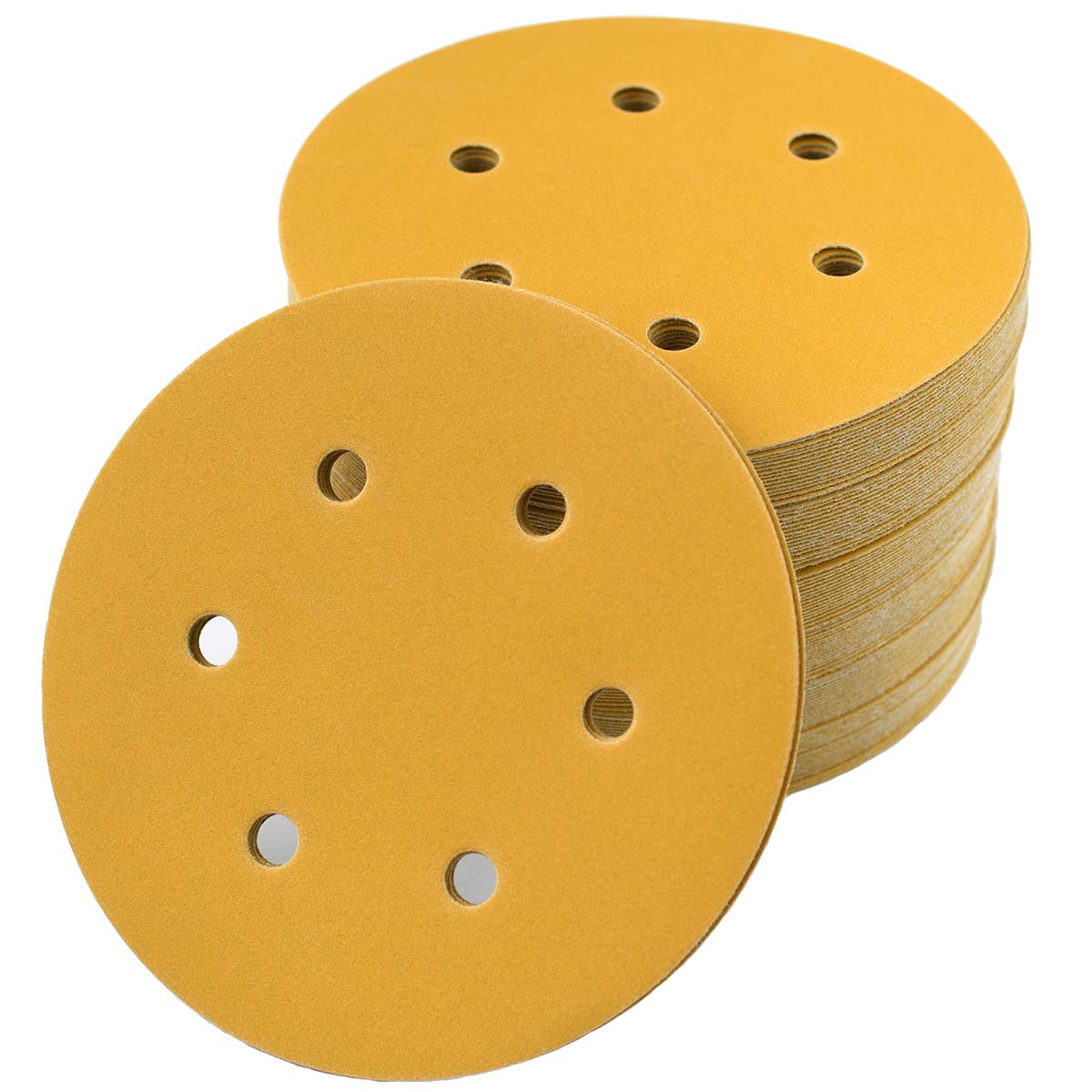 6-Inch 6-Hole Hook and Loop Sanding Discs 600-Grit, Random Orbital Sandpaper for Automotive and Woodworking, 100-Pack