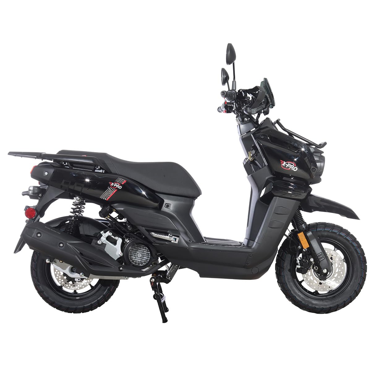 X-PRO Tank 200 Gas Moped Adult Gas Street Moped with 12" Wheels! LED Headlight!