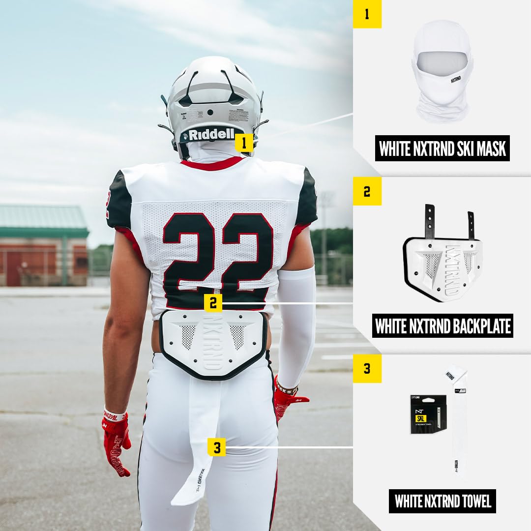 Nxtrnd Streamer Football Towel, Thin Sports Towel, Dries Hands & Football Accessories (White)