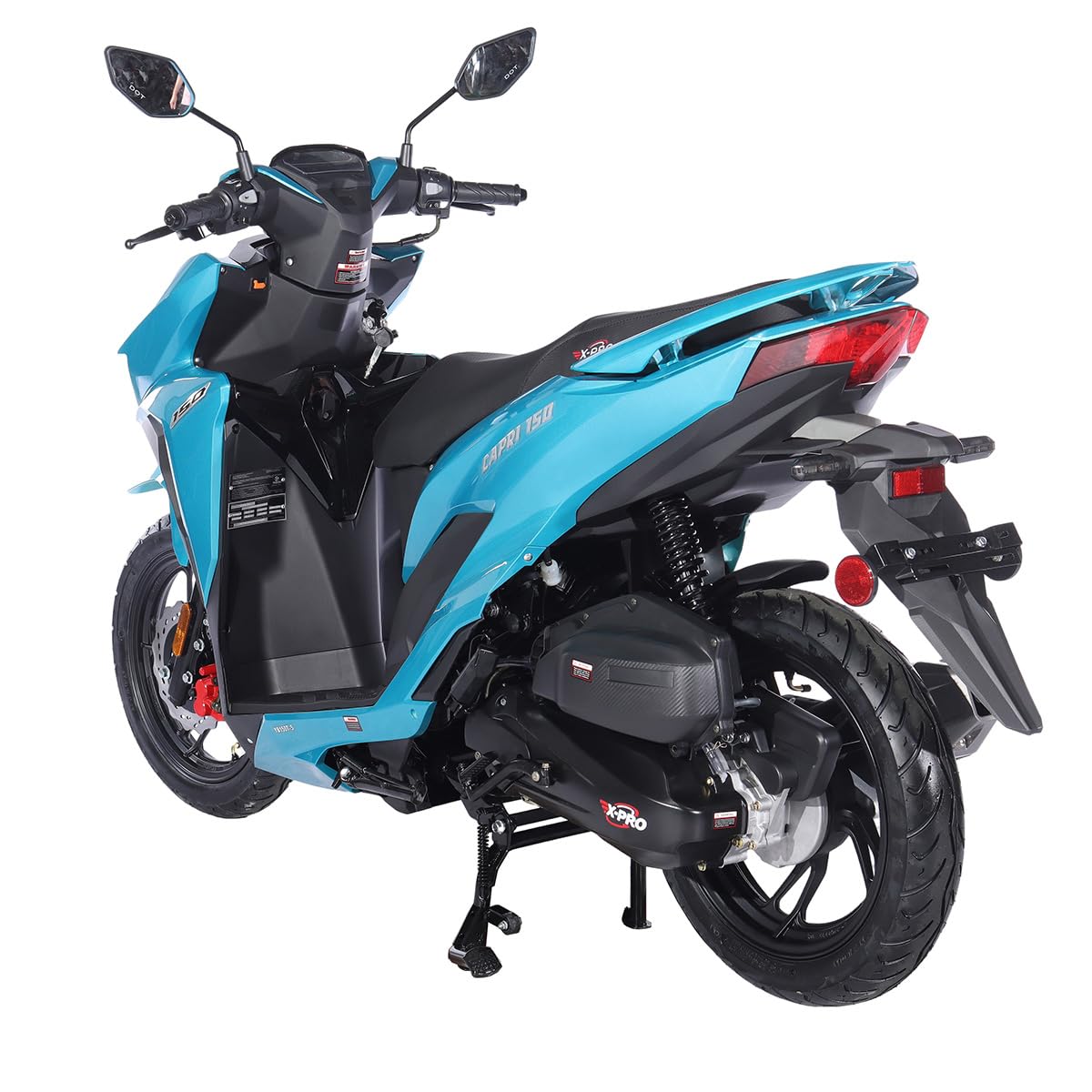 X-PRO Capri 150cc Moped with 14" Aluminum Wheels, Electric/Kick Start! (Black)