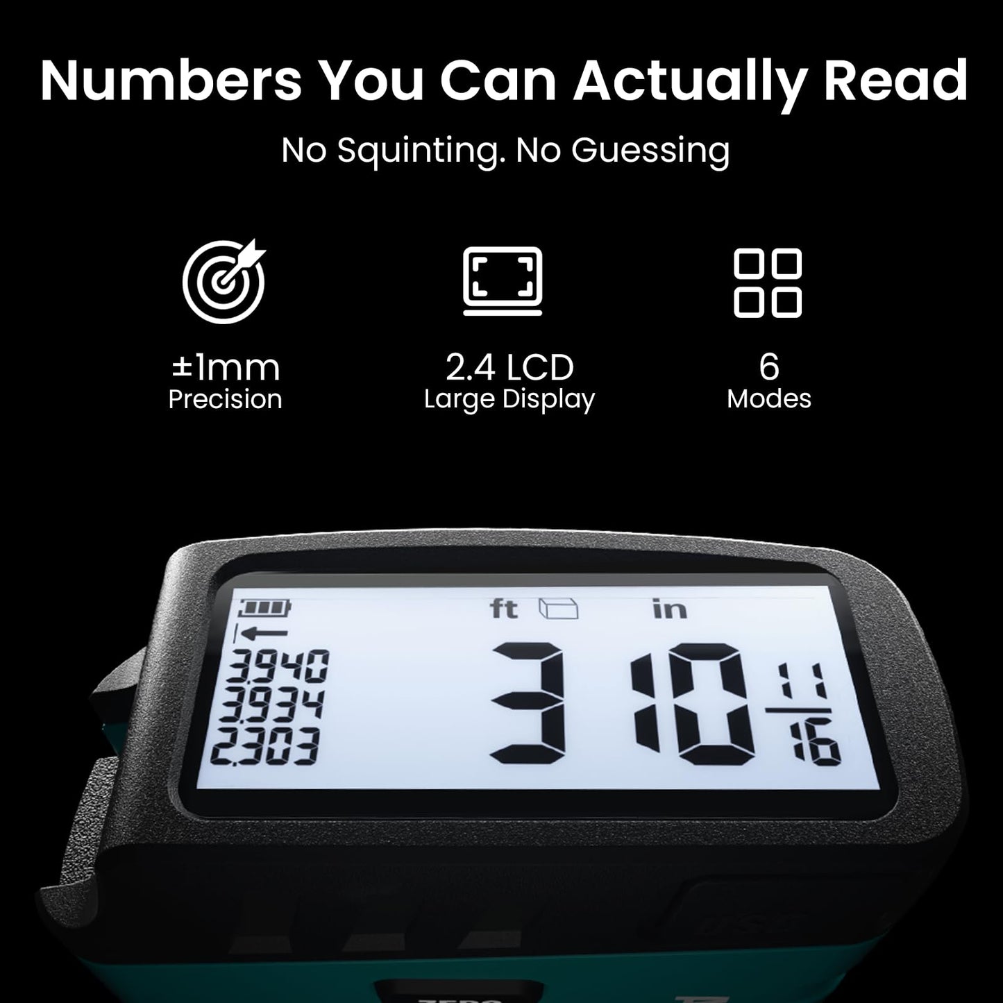 Digital Tape Measure 2 in 1, 16FT with Display, Smart Tape Measure, Area Volume Measuring Pythagorean Mode, Waterproof and Rechargeable,1/2 Self Centering, 20 Groups Historical Memory