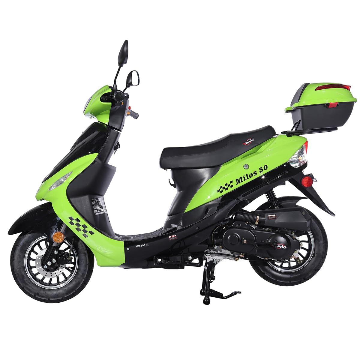 X-PRO Milos 50 Moped with 10" Aluminum Wheels, Electric/Kick Start! (Red)