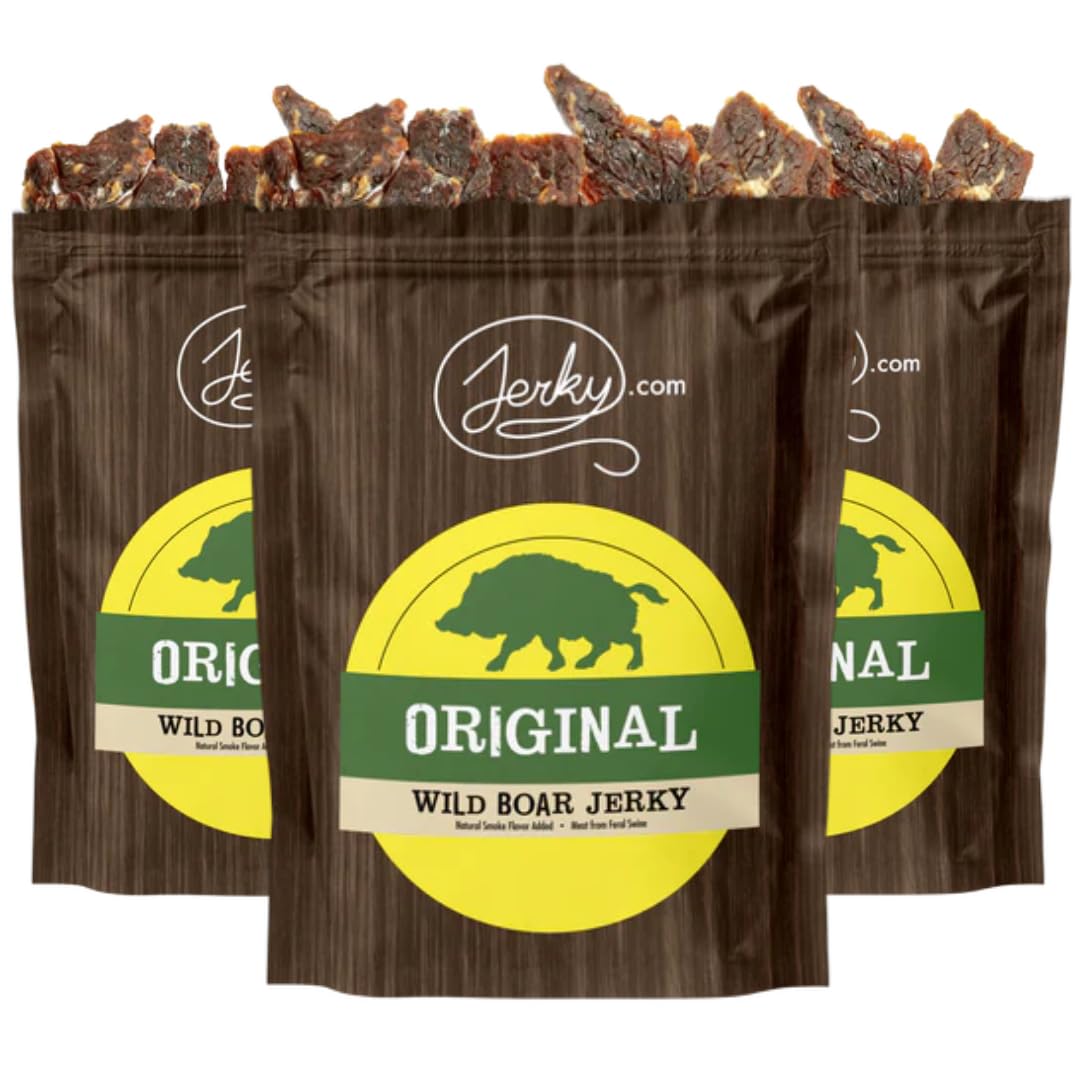 Jerky.com Original Buffalo Jerky 3-Pack - Exotic Jerky High Protein, Gluten-Free, All-Natural Exotic Snack - Premium Wild Game Meat - Perfect for Hiking, Camping, and On-the-Go 1.75oz (Pack of 3)