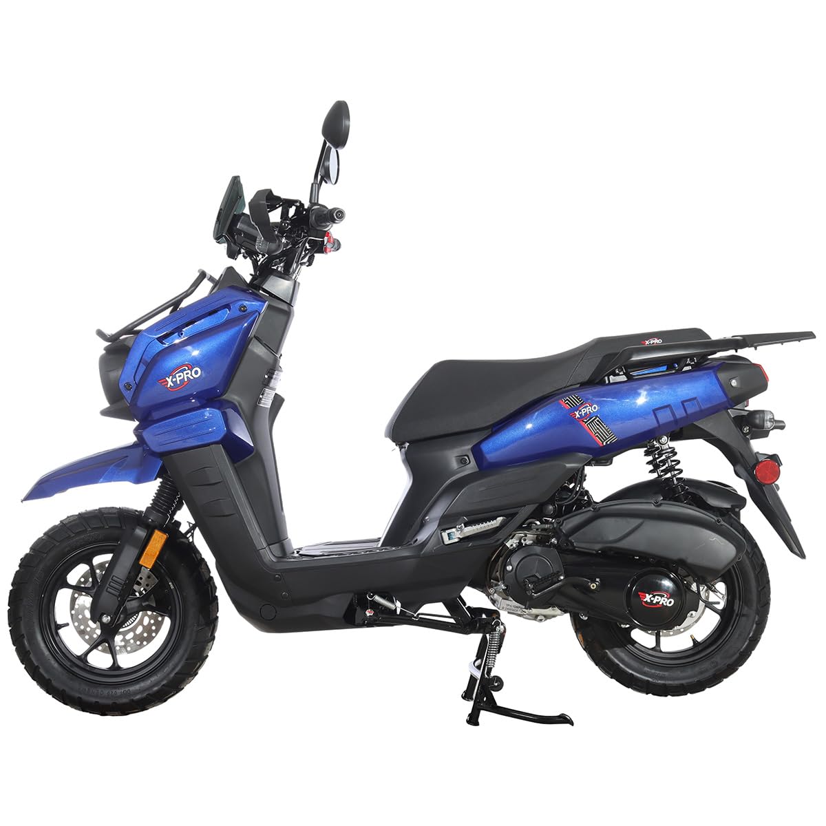 X-PRO Tank 200 Gas Moped Adult Gas Street Moped with 12" Wheels! LED Headlight!
