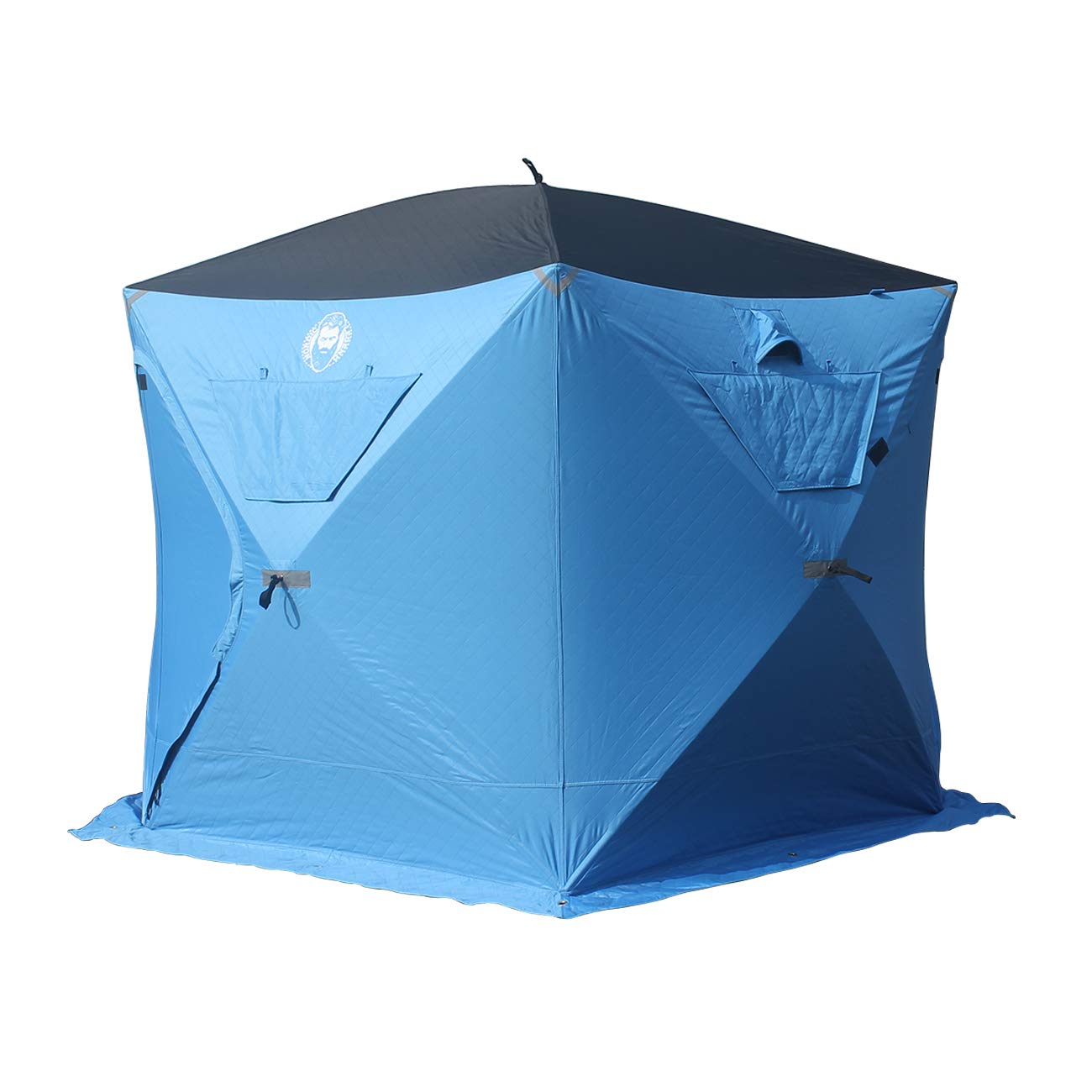 6 Person Portable Ice Fishing Shelter with 2 Big Doors-Diamond Door Guard System Ice Fishing Camping Tent