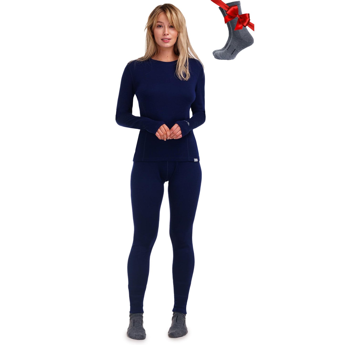 Merino.tech Merino Wool Base Layer Women Set - Heavyweight, Lite, Midweight Merino Thermal Underwear For Women Top, Bottom