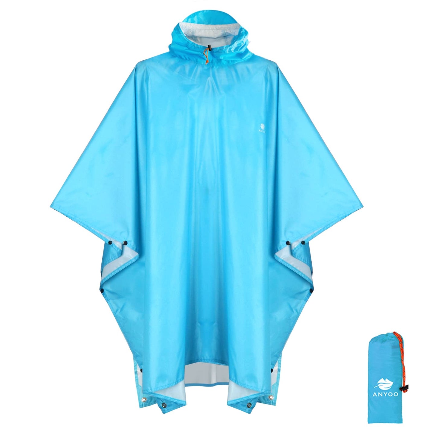 ANYOO Hooded Rain Poncho for Adults Waterproof Lightweight Rain Coat for Men Women Reusable Rain Jacket for Emergency Outdoor