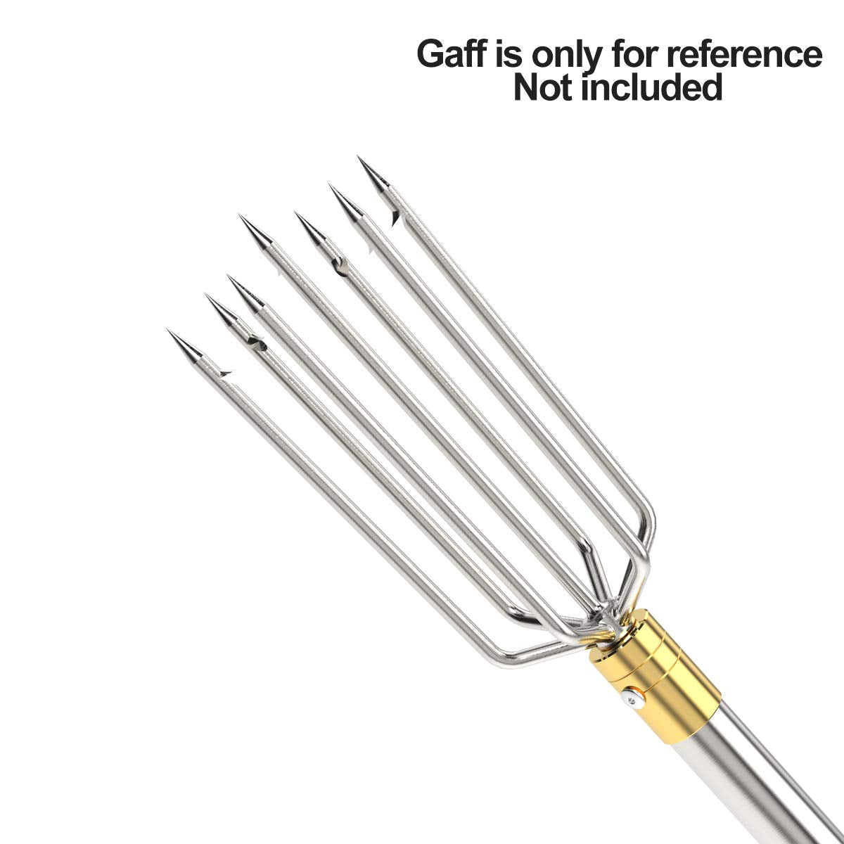 Cyfie Retractable Fishing Gaff, Stainless Steel Flounder Gig Frog Gig Gaff Pole, Muti-Size Telescopic Fishing Gaff with 8mm Screw, Capable for Gaff Harpoon Hook