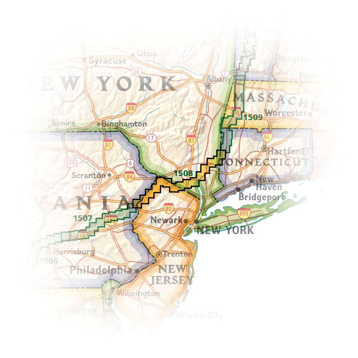 Appalachian Trail: Delaware Water Gap to Schaghticoke Mountain Map [New Jersey, New York] (National Geographic Topographic Map Guide, 1508)