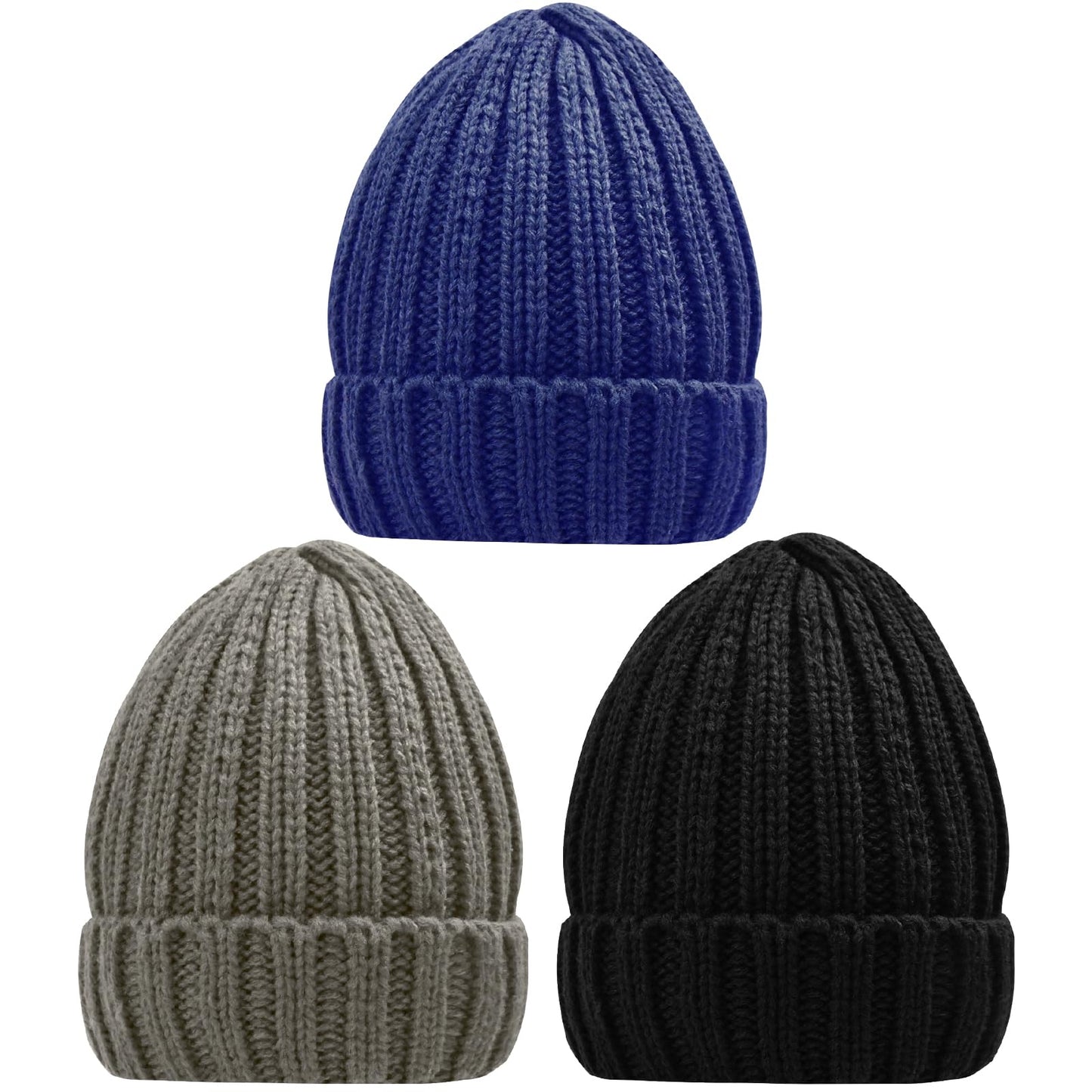 Rosoz Winter Hats for Women Warm Thick Soft Stretch Cable Knit Beanie Skully Cap for Cold Weather