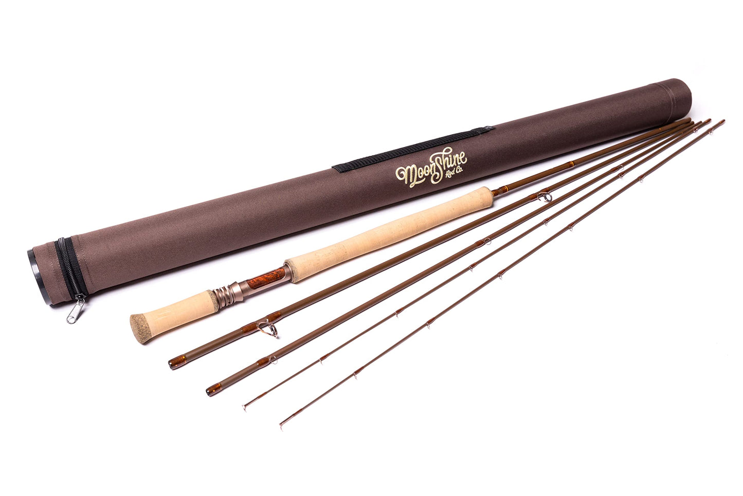 Moonshine Rod Co. Fly Fishing Rod with Carrying Case and Extra Rod Tip Section, Slow-Medium-Fast Action