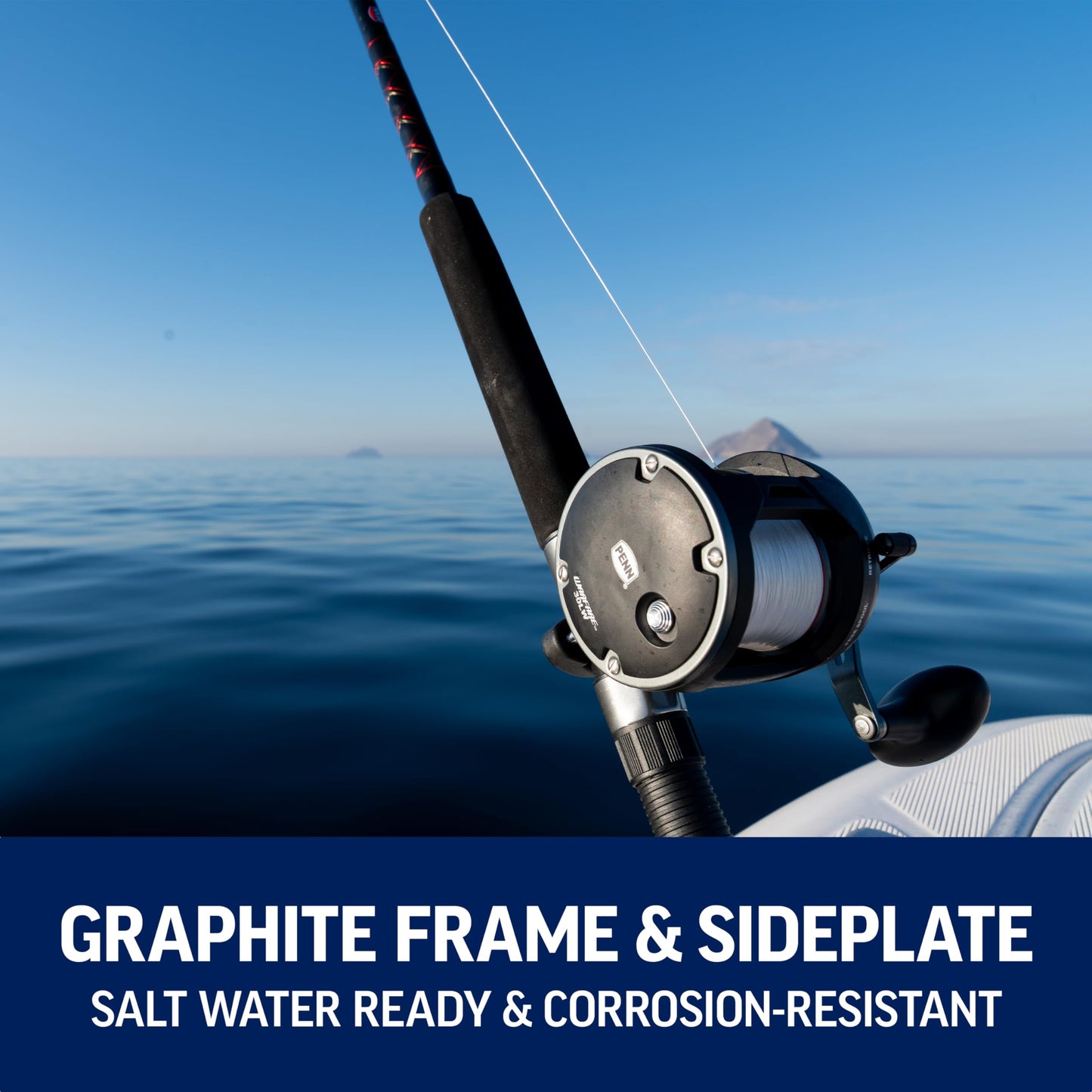PENN Warfare Level Wind Conventional Nearshore/Lake Fishing Reel, HT-100 Star Drag, Max of 15lb | 6.8kg, Made with Corrosion-Resistant Graphite Frame