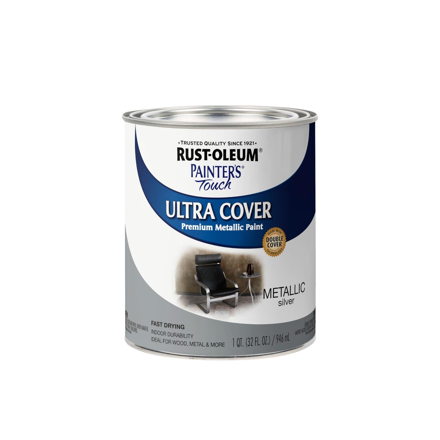 Rust-Oleum 1976502 Painter's Touch Latex Paint, Flat Black 32 Fl Oz, 1 Quarts, (Pack of 1)