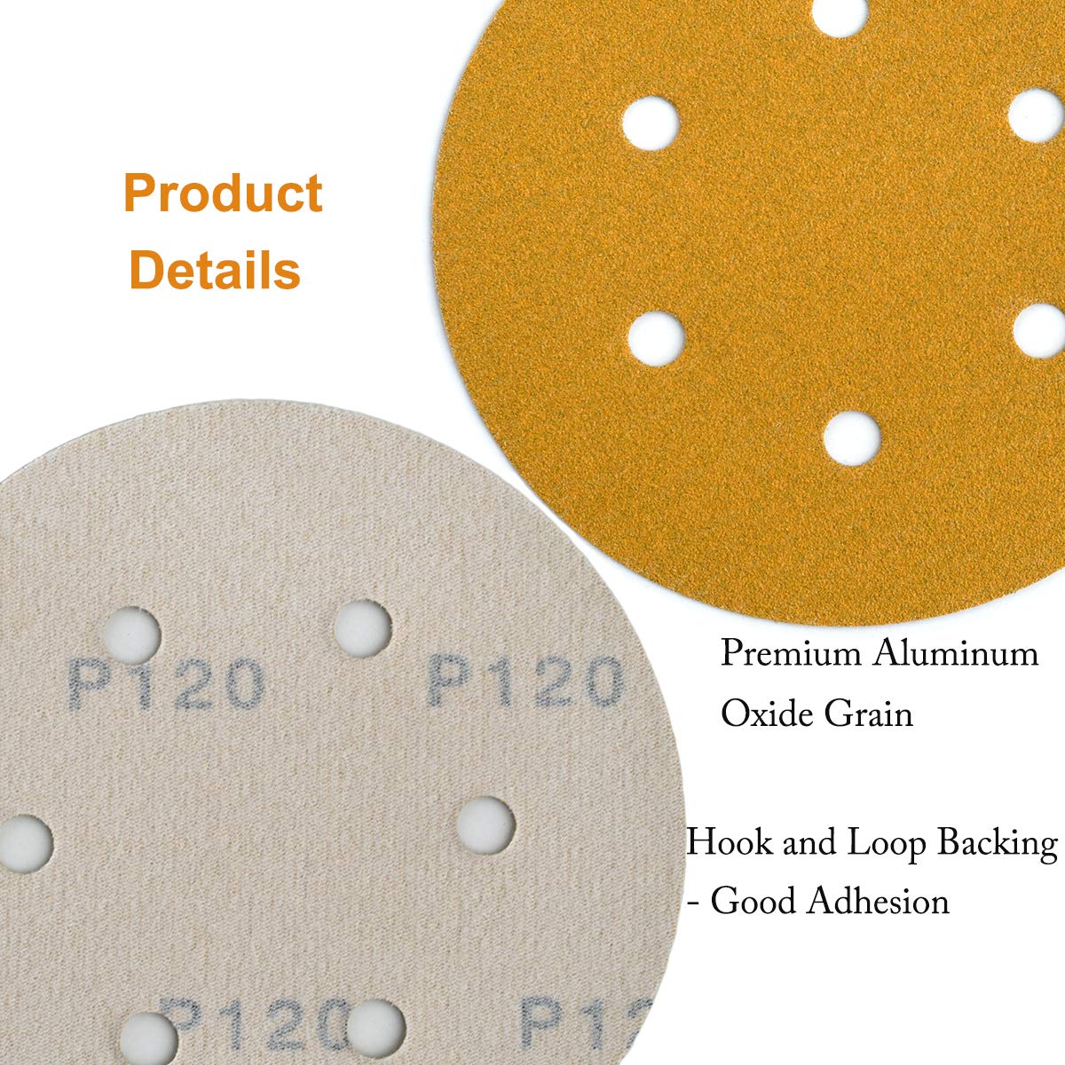 6-Inch 6-Hole Hook and Loop Sanding Discs 600-Grit, Random Orbital Sandpaper for Automotive and Woodworking, 100-Pack