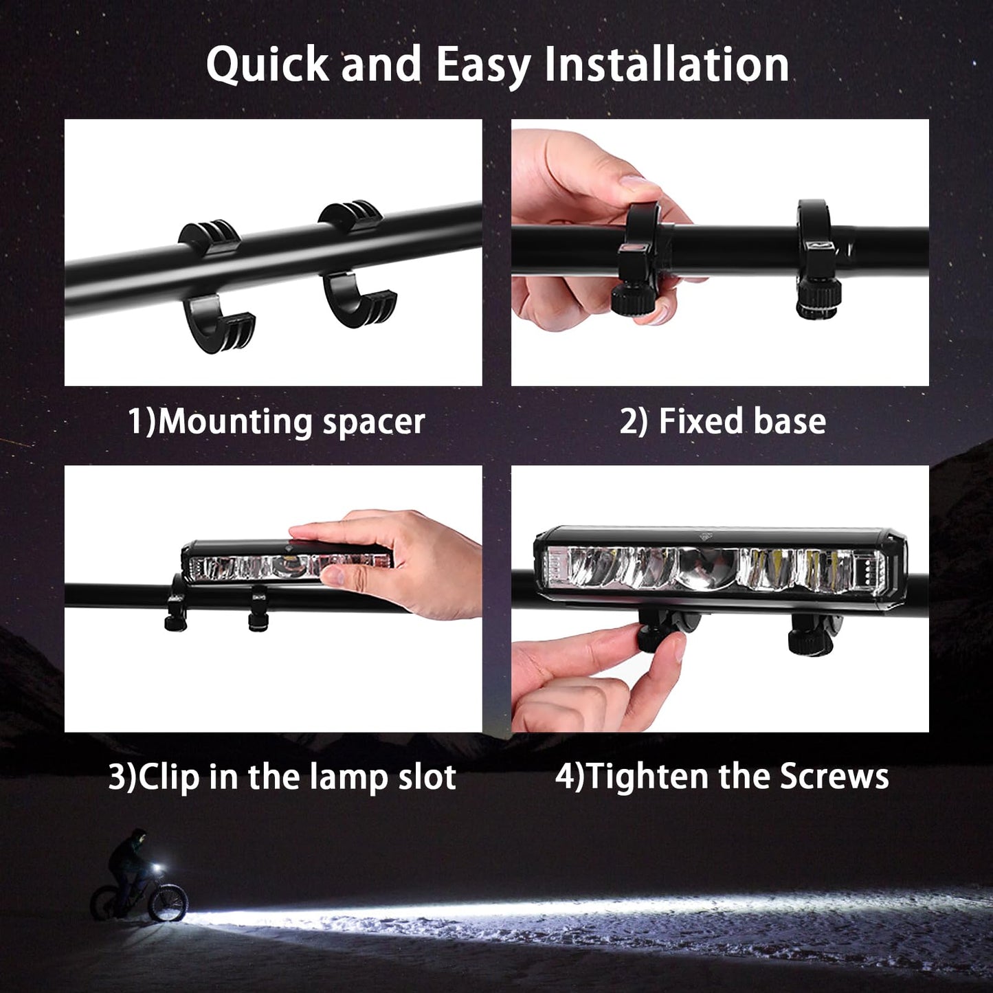 Super Bright LED Bike Light, USB Rechargeable Bicycle Headlight, Waterproof Bike Headlight, Waterproof Bike Headlight,Daytime Running Light,MTB Off-Road Cycling Commuting
