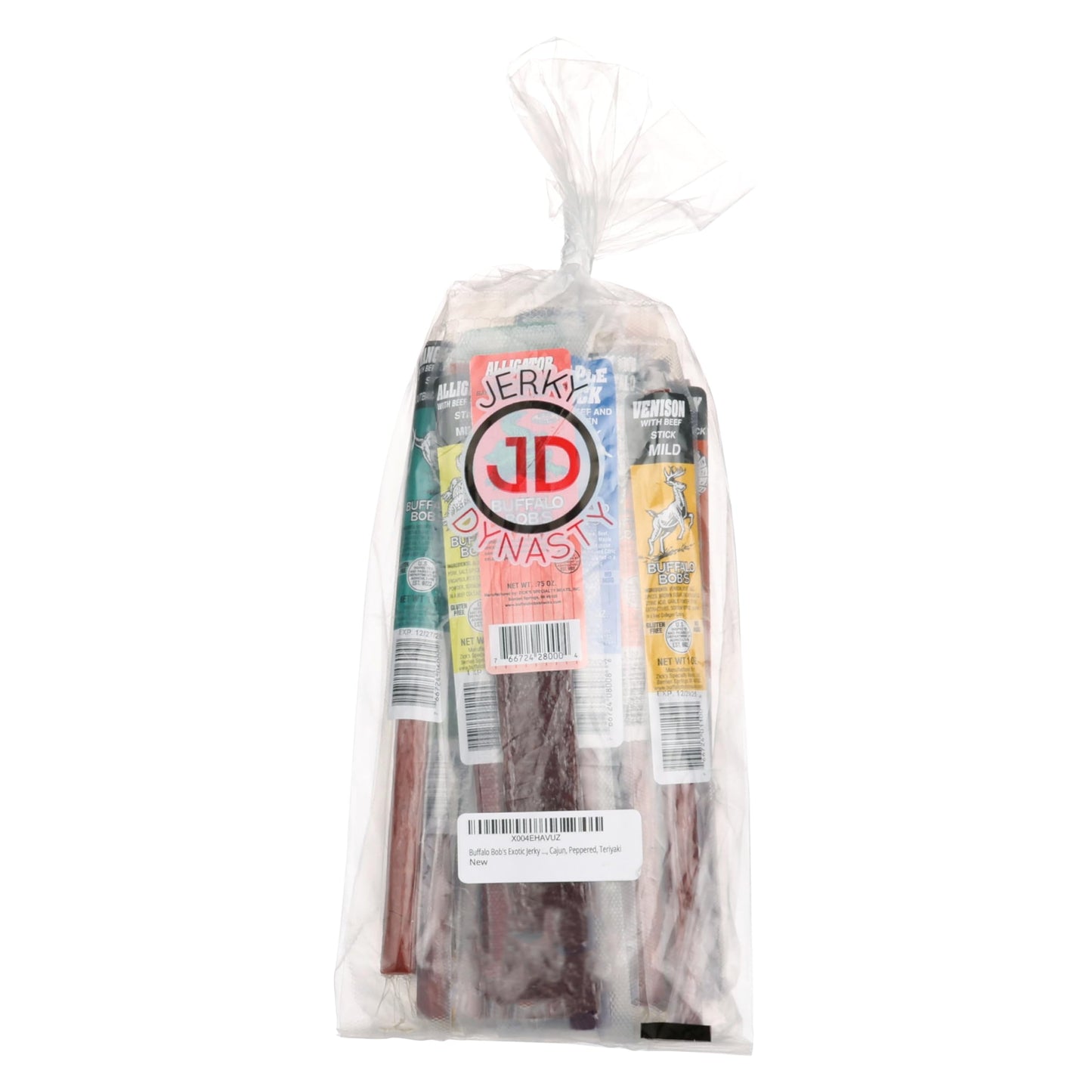 Buffalo Bob's Exotic Jerky Set- Staff Favorite 20 Piece Assortment: Alligator, Buffalo, Venison, Wild Boar, Duck, Elk - BBQ, Cajun, Peppered, Teriyaki