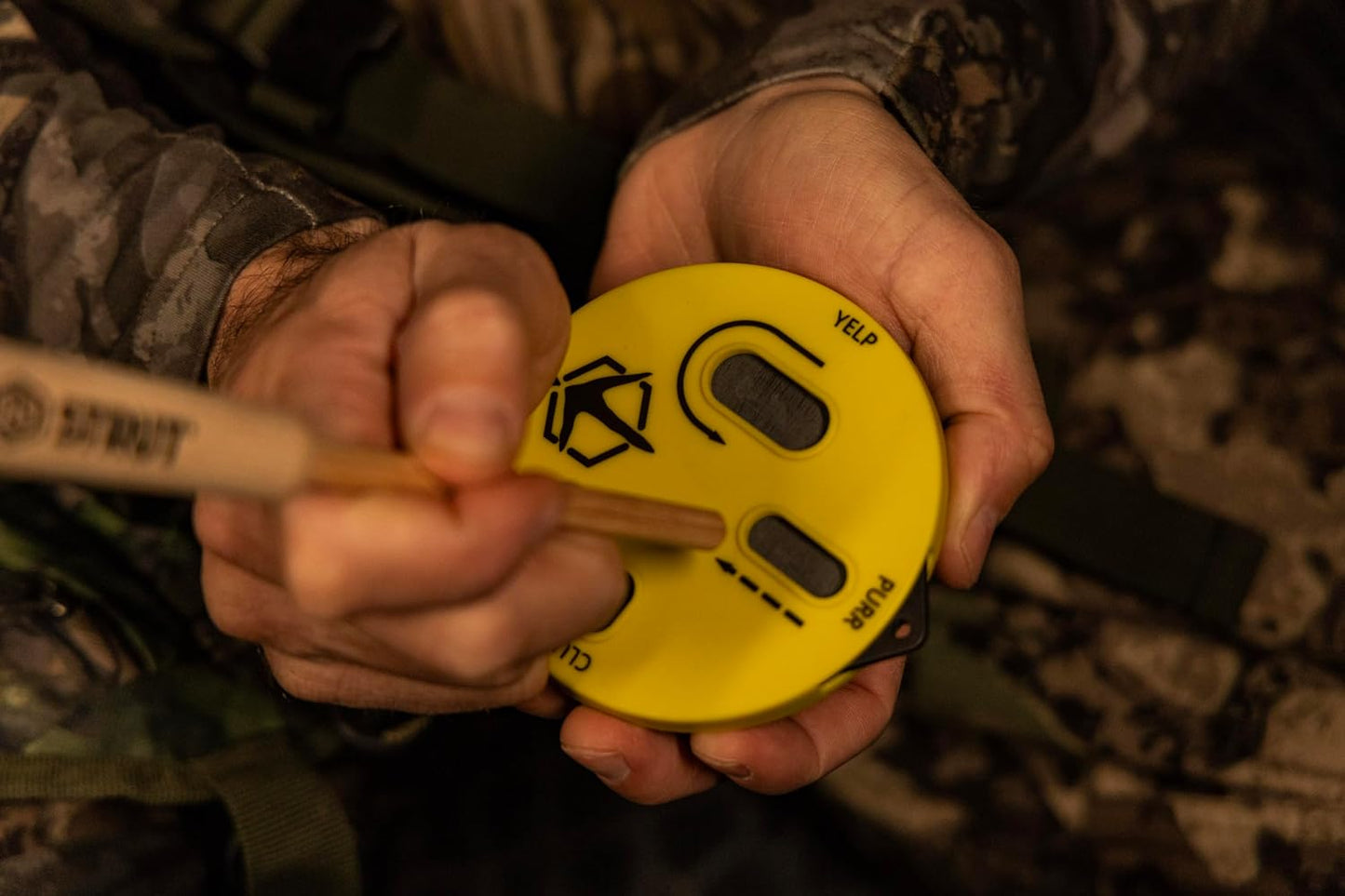 Hunters Specialties HS Strut Cookie Cutt'R Tracer Turkey Clucks Yelps Purrs Hunting Friction Lid Slate Pot Call, Yellow