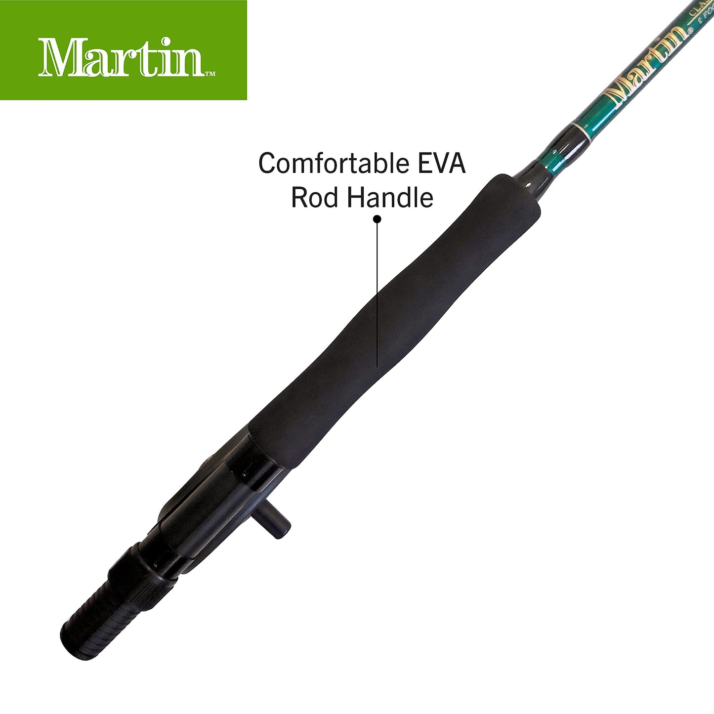 Martin Complete Fly Fishing Kit, 5/6 Rim-Control Fly Reel, Pre-spooled with Backing, Line and Leader, 3-Piece 8-Foot 5/6-Weight Rod, Includes Custom Fly Assortment