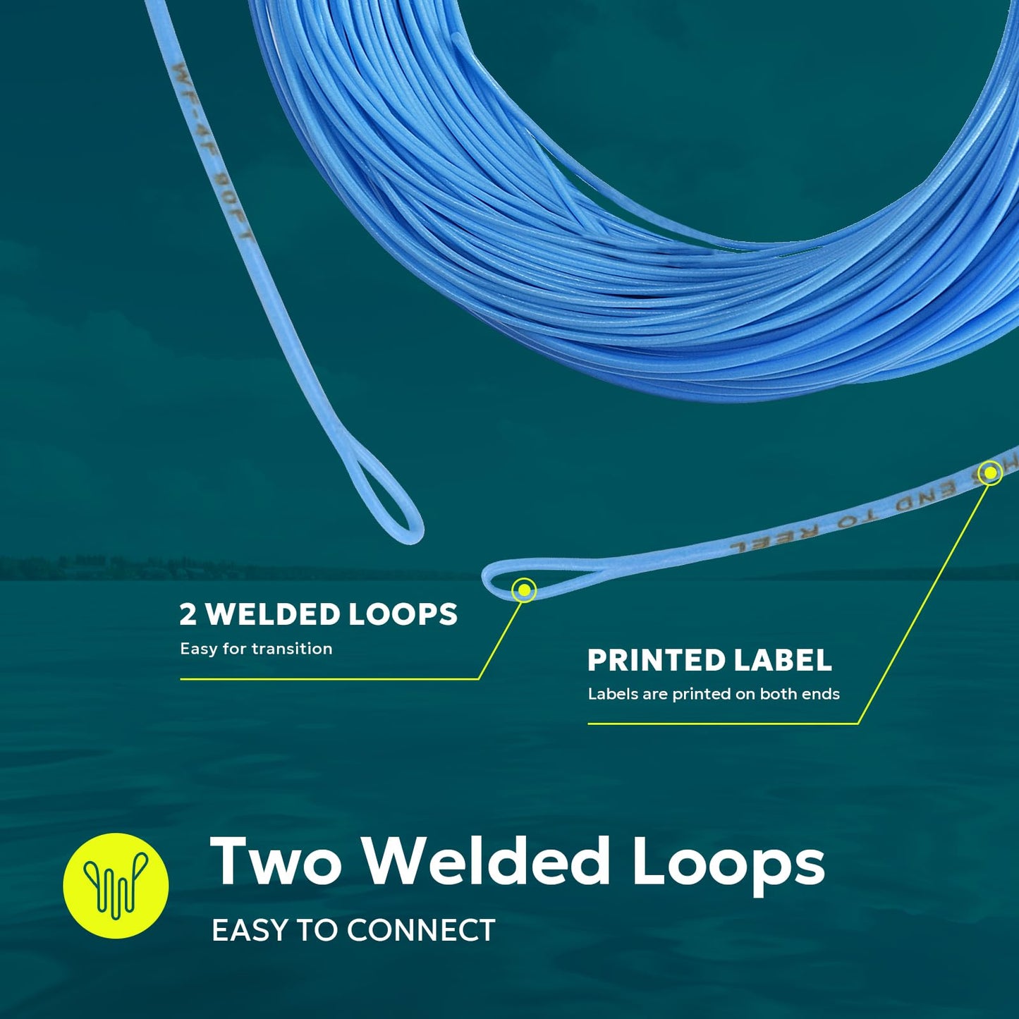 SF Fly Fishing Line with Welded Loop Weight Forward Floating Fly Line WF5F 90FT
