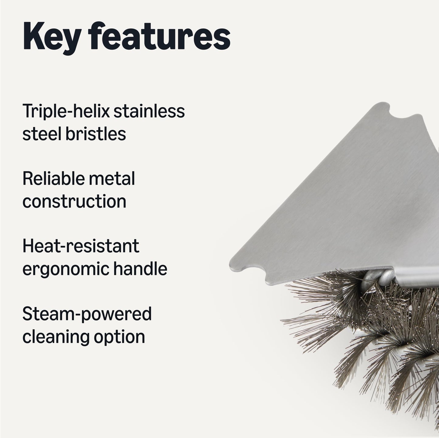 Amazon Basics Grill Brush and Scraper with Deluxe Handle, BBQ Cleaning Tool for Gas, Infrared, Charcoal, Porcelain Grills, Outdoor Grill Accessories