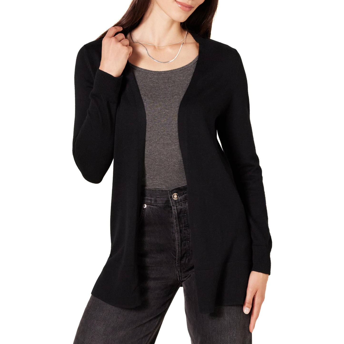 Amazon Essentials Women's Lightweight Long Sleeve Open-Front Cardigan Sweater (Available in Plus Size)