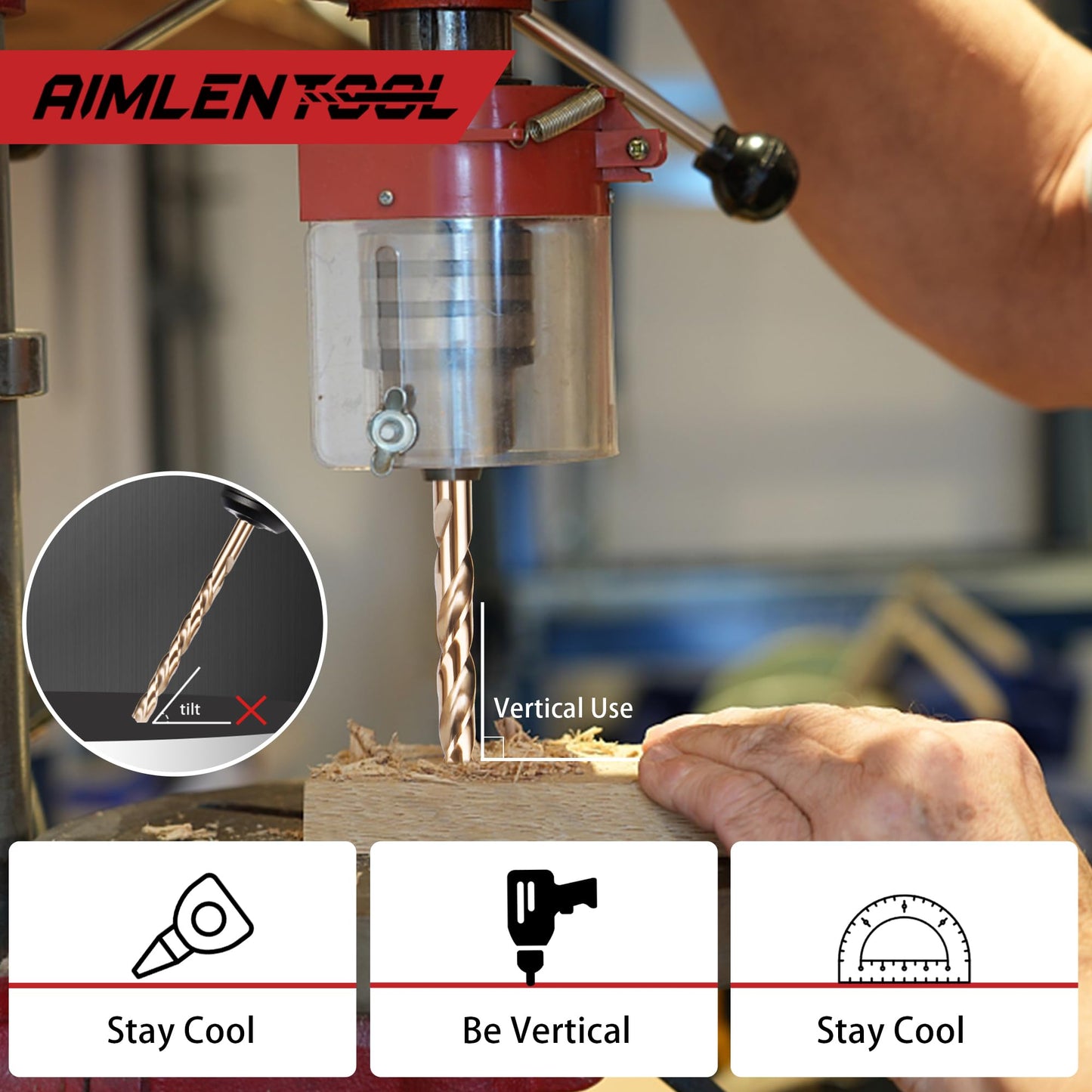 99PC Drill Bit Set, 135° Tip Titanium Coated High Speed Steel, Twist Drill Bit Kit for Iron, Aluminum Alloy, Copper, Wood, Plastic, with Storage Case 1/16"-3/8"