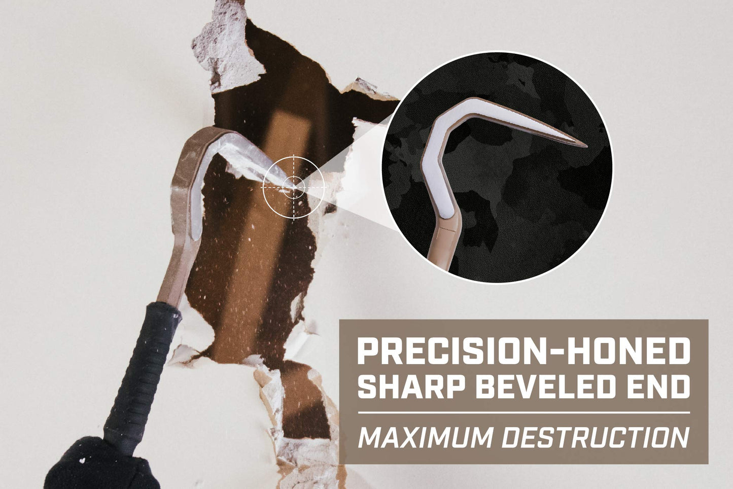 Spec Ops SPEC-D30PRY Tools 30" Wrecking Crowbar, Pry Bar Ends with Teardrop Nail Puller, High-Carbon Steel, 3% Donated to Veterans,Black/Tan