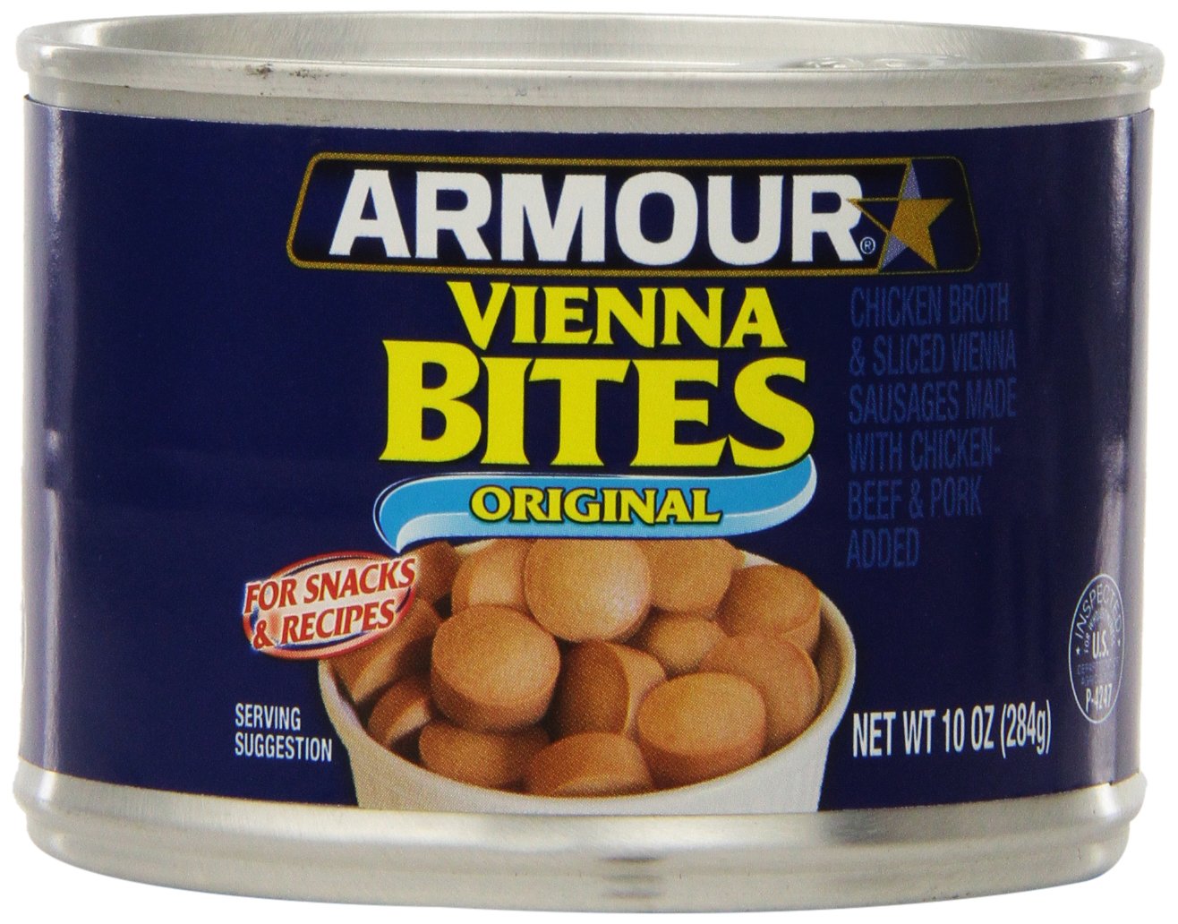 Armour Star Chicken Vienna Sausage Bites, Canned Sausage, 10 OZ (Pack of 12)