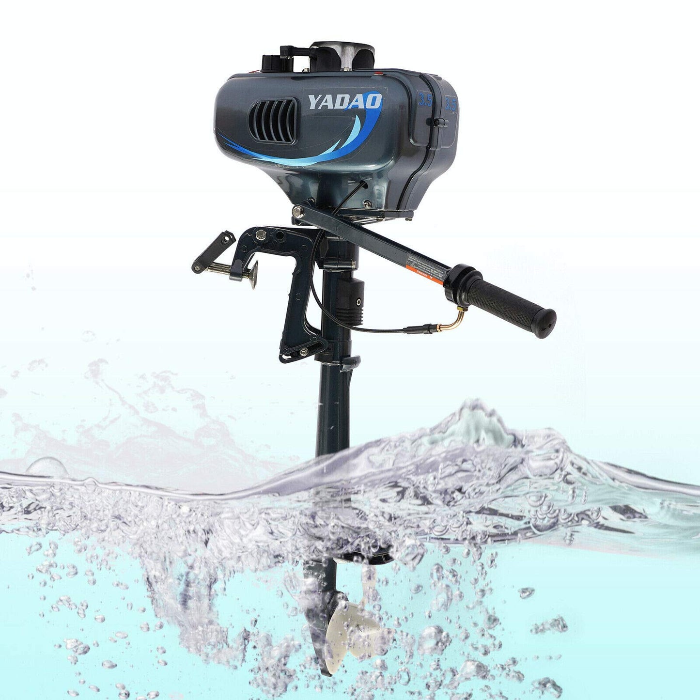 VPABES 2 Stroke 3.5HP Outboard Motor Boat Engine with Water Cooling System and CDI Ignition, Small Fishing Boat Motors Heavy Duty Universal Outboard Boat Engine for Rubber Boat, Inflatable Boats