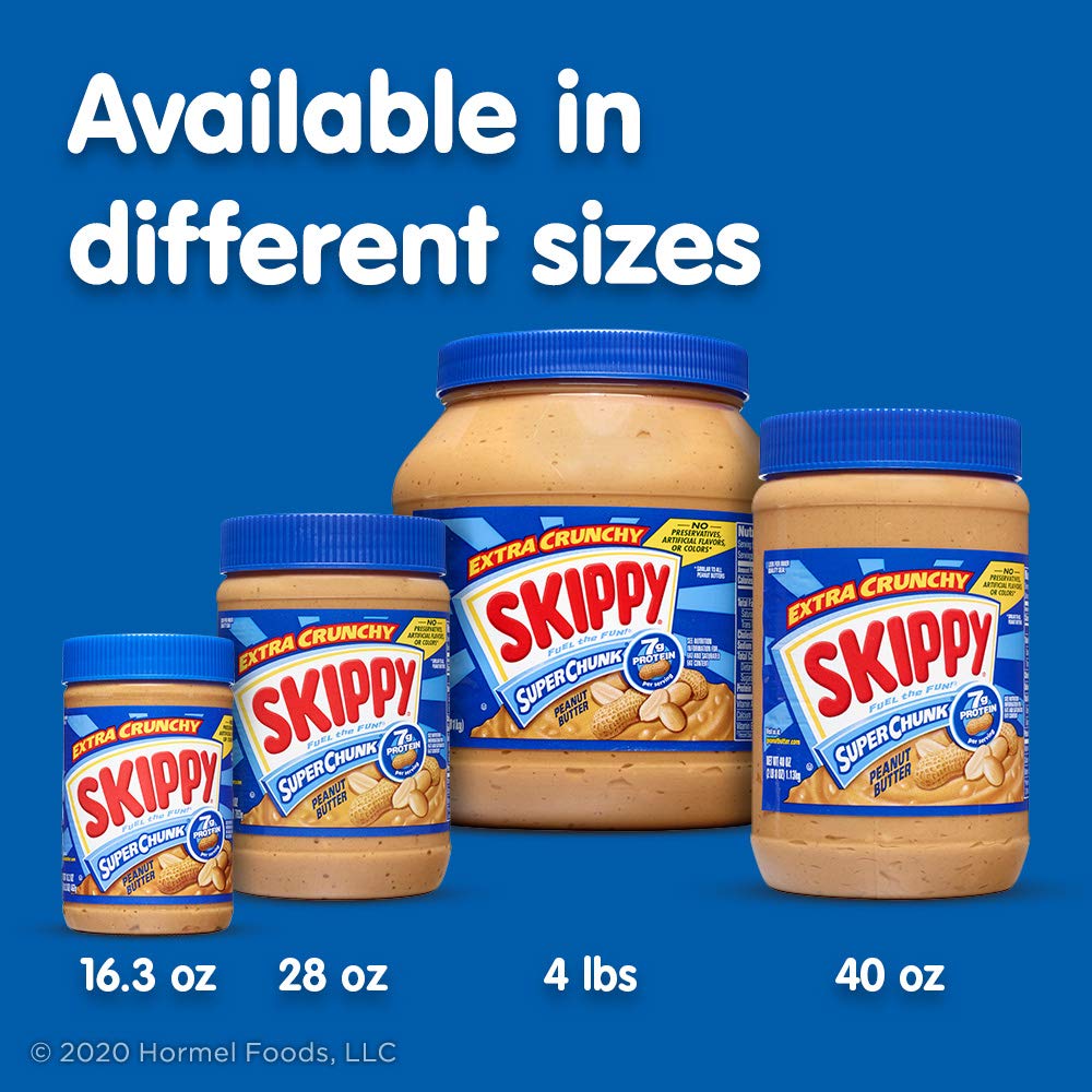 SKIPPY Peanut Butter, Super Chunk, 40 Ounce