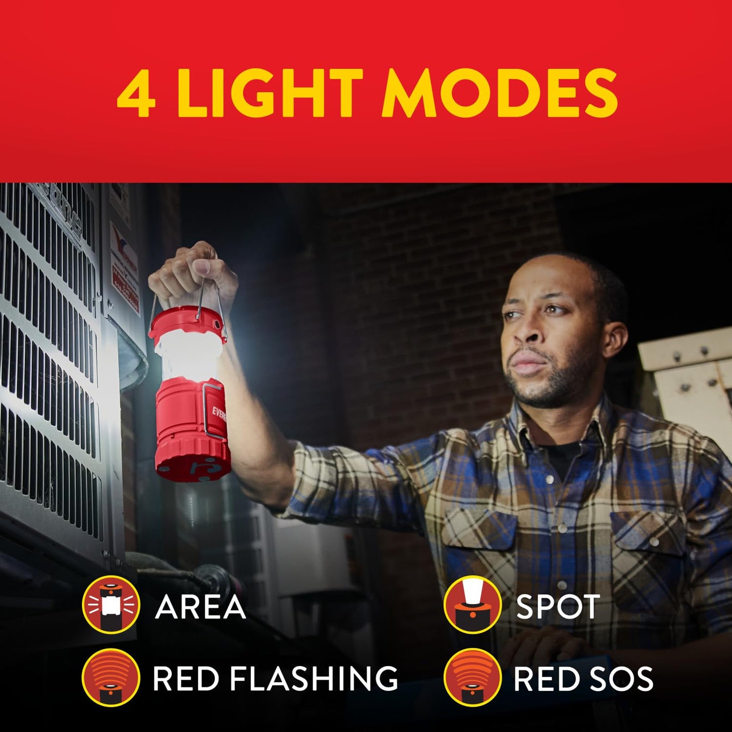 Eveready ALCL31 Collapsible LED Lanterns, 350 Lumens, 3 Pack, Collapsible Lantern with 4 LED Light Modes