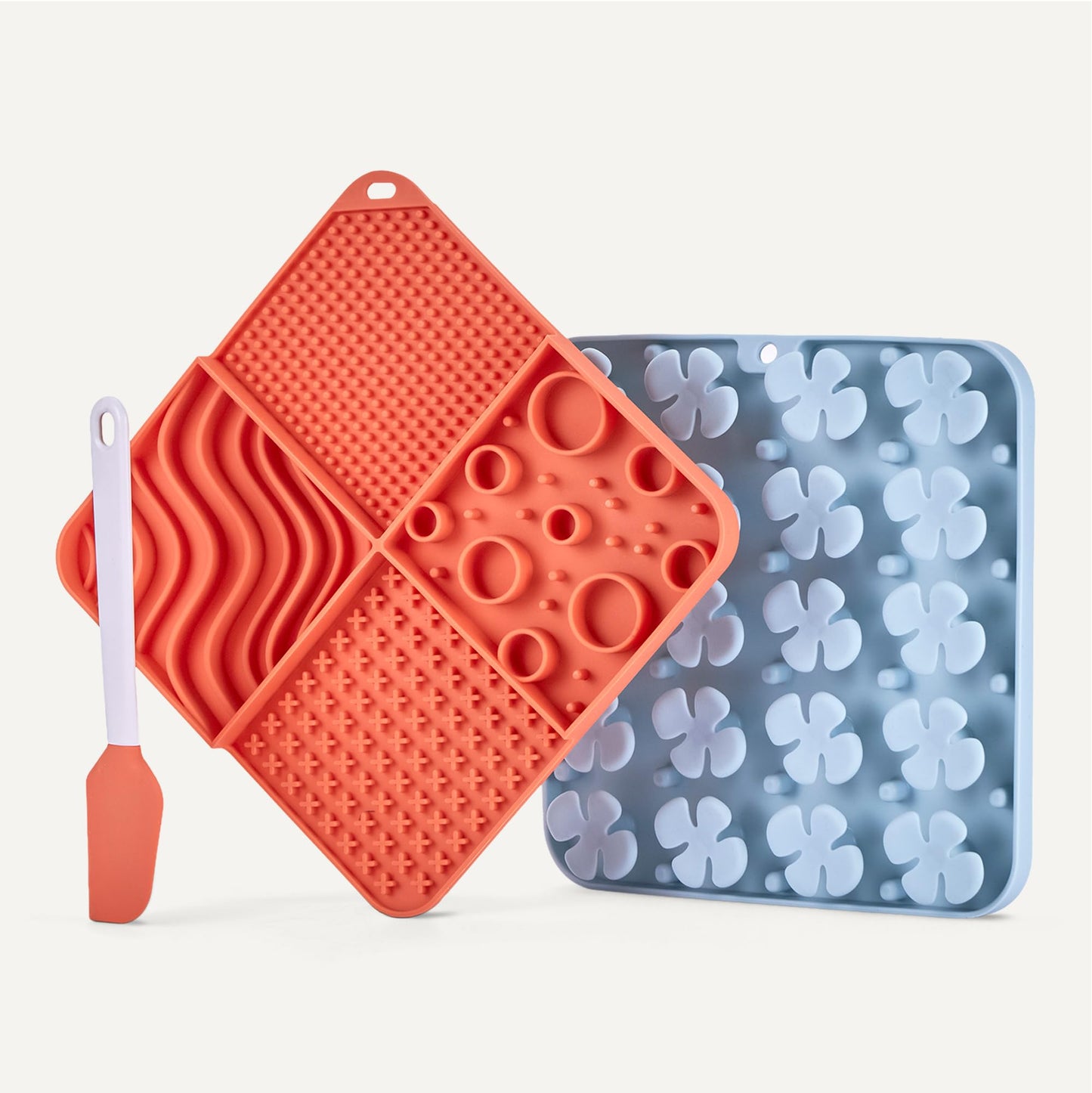 Amazon Basics Silicone Dog Feeding Mats, Slow Feeder Puzzle Lick Mats for Dogs and Cats, 2 Pack