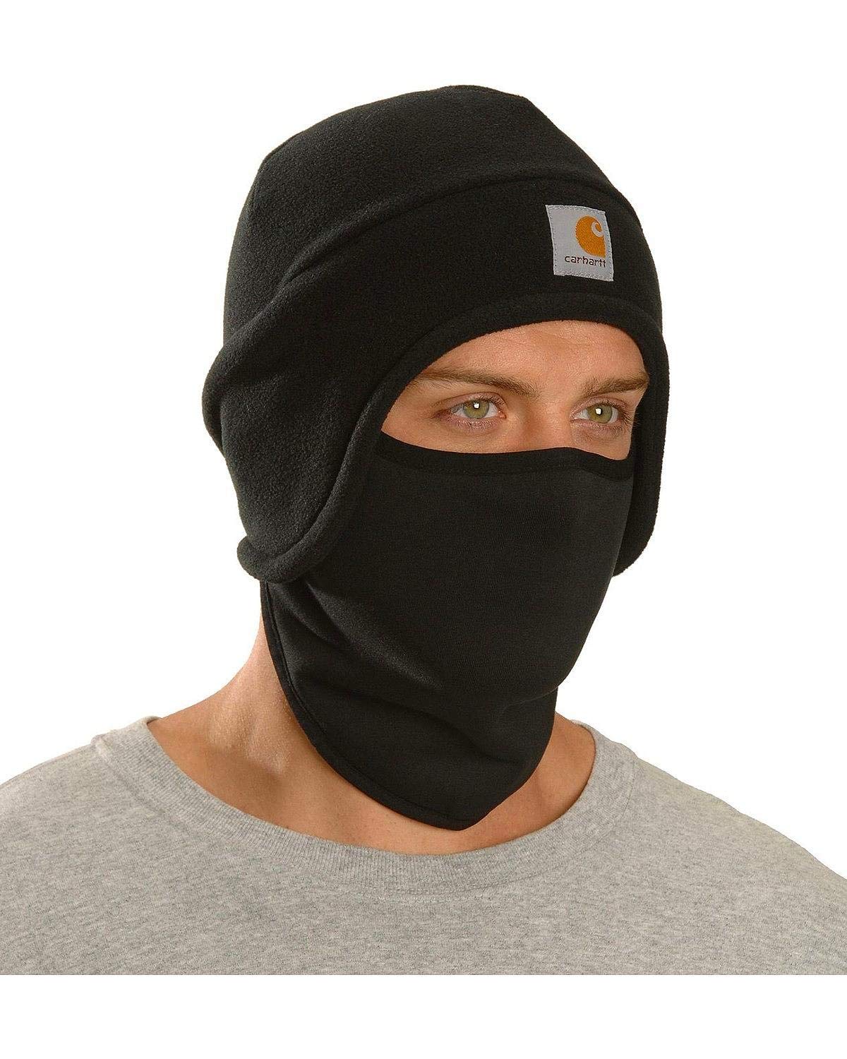 Carhartt Men's Fleece 2-in-1 Headwear,Black,One Size
