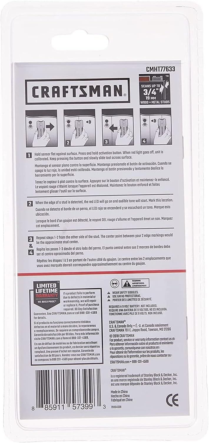 CRAFTSMAN Stud Finder, 3/4-Inch Depth (CMHT77633)