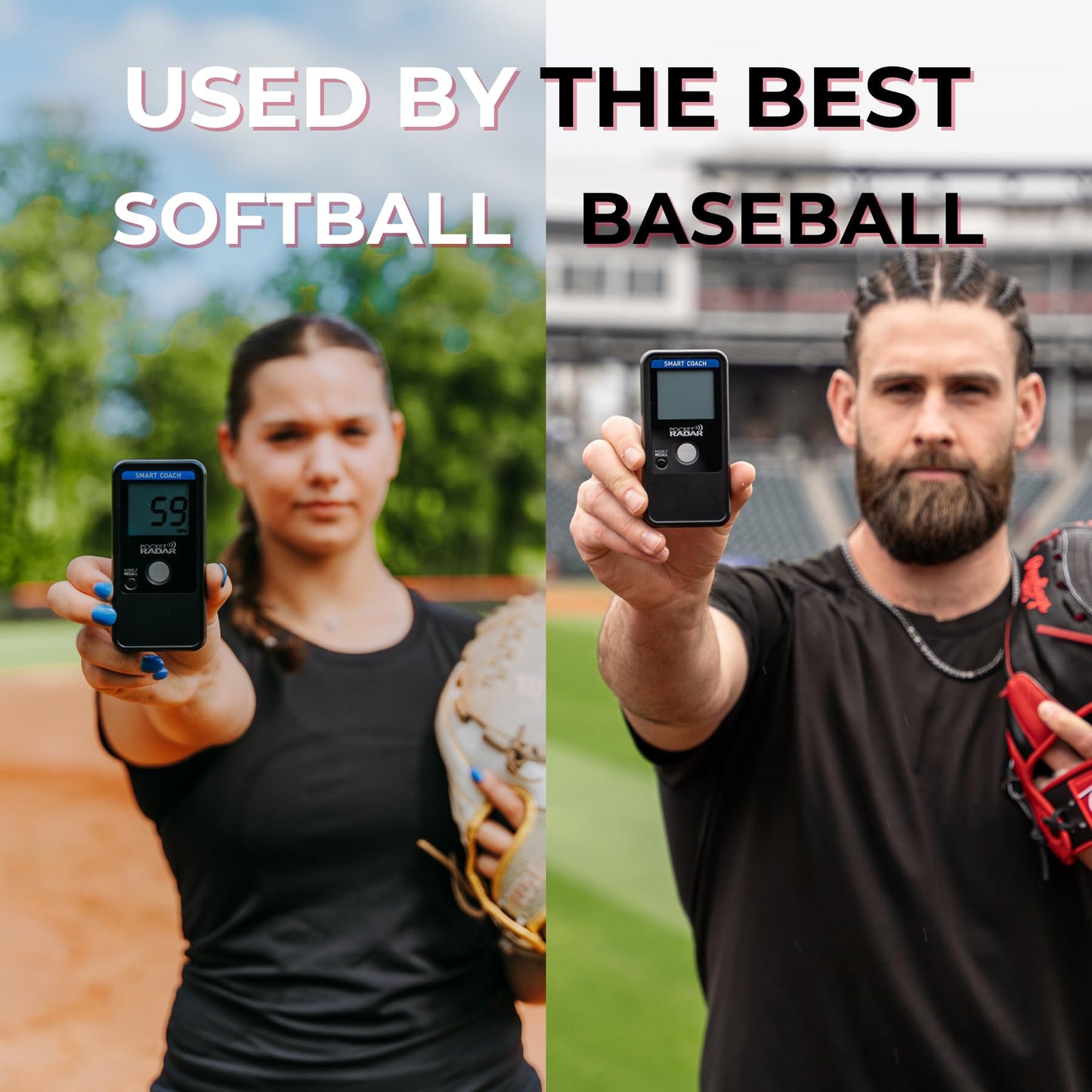 Pocket Radar Smart Coach Speed Gun for Baseball, Softball, Cricket - Accurate Pitching & Sports Speed Measurement, Portable Baseball Radar Gun Compatible with Pocket Radar App (iOS/Android)
