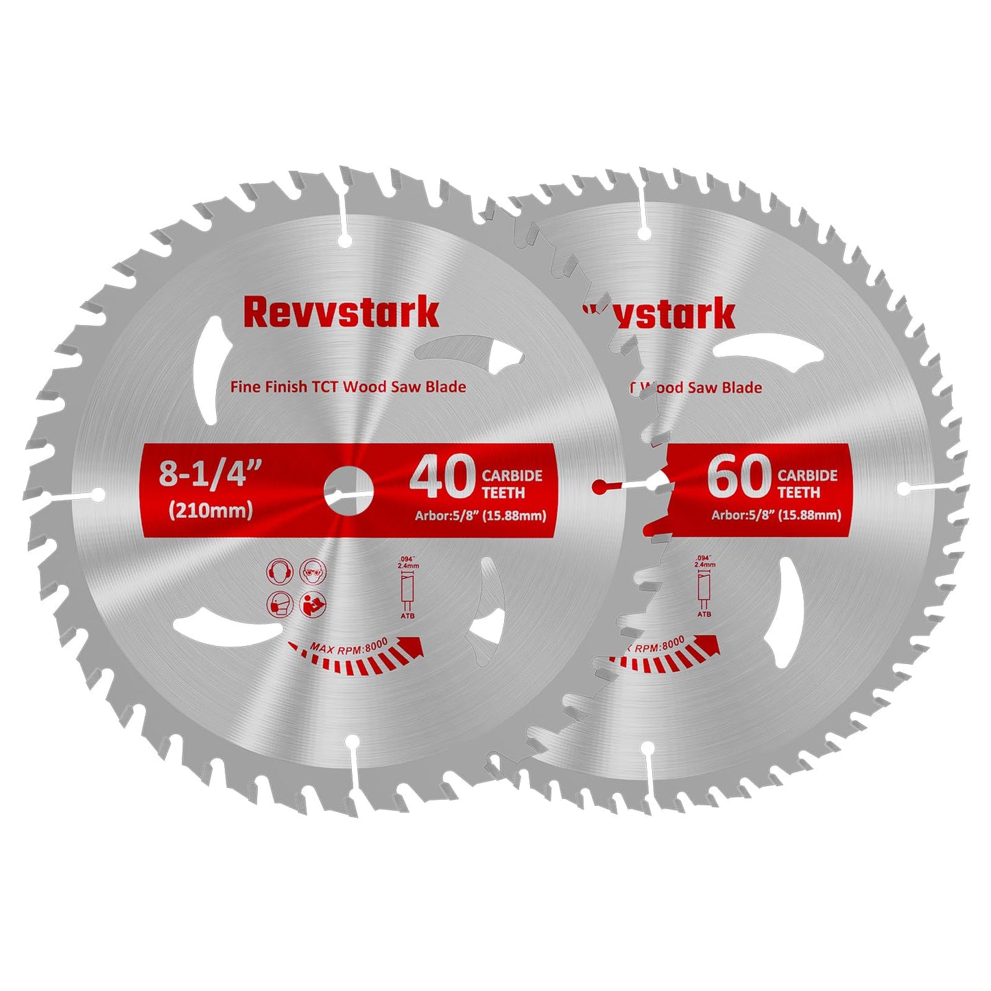 Circular Saw Blade 6-1/2" 24T&60T, Carbide Tipped Teeth, TCT Saw Blades for Cutting Various Wood, Plastic and Composite Materials, 5/8" Arbor, Fit Dewalt Craftsman Ryobi Milwaukee