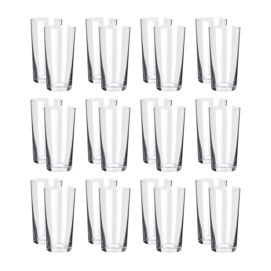 Amazon Basics Admiral Cooler Borosilicate Glass Cup, 14.7 oz, Microwave-Safe, Commercial-grade, 24-Pack, Transparent