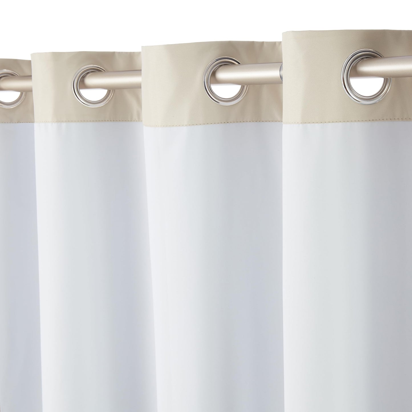 Amazon Basics Room Darkening Blackout Window Curtain with Grommets, Energy Saving, Noise Reducing, 100% Blackout, for Living Room and Bedroom, 52 x 84 inches, Beige, 2 Panels