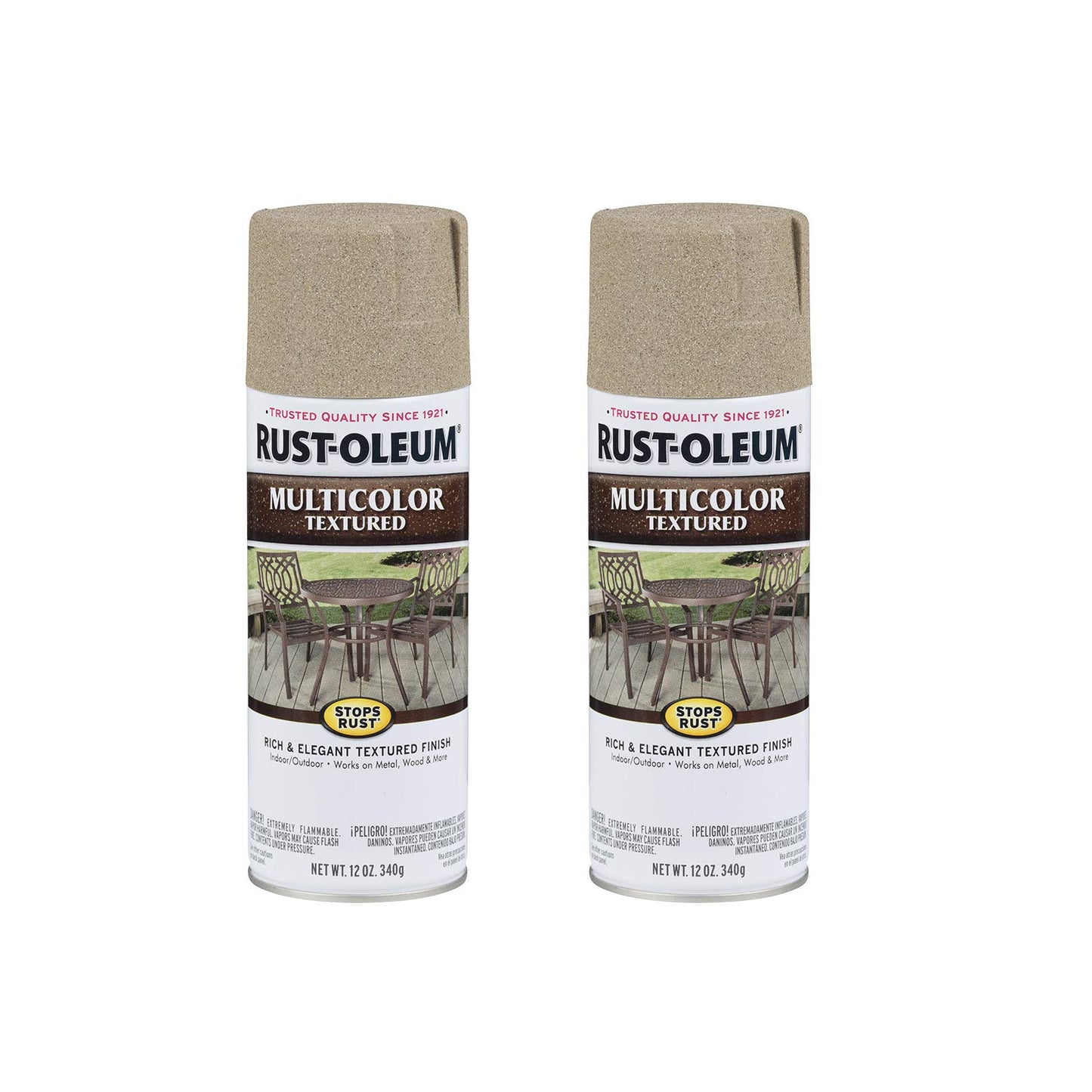 Rust-Oleum 223524-6PK Stops Rust Multi-Color Textured Spray Paint, 12 oz, Desert Bisque, 6 Pack, Beige