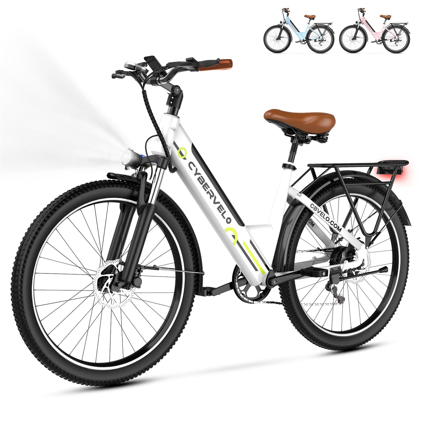 1000 Peak Electric Bike for Adults,up 80 Miles Removable Battery Ebike, 26" Electric E Bike with 7-Speed,Adult Electric Bicycles for Commute Beach Snow Womens All Terrain