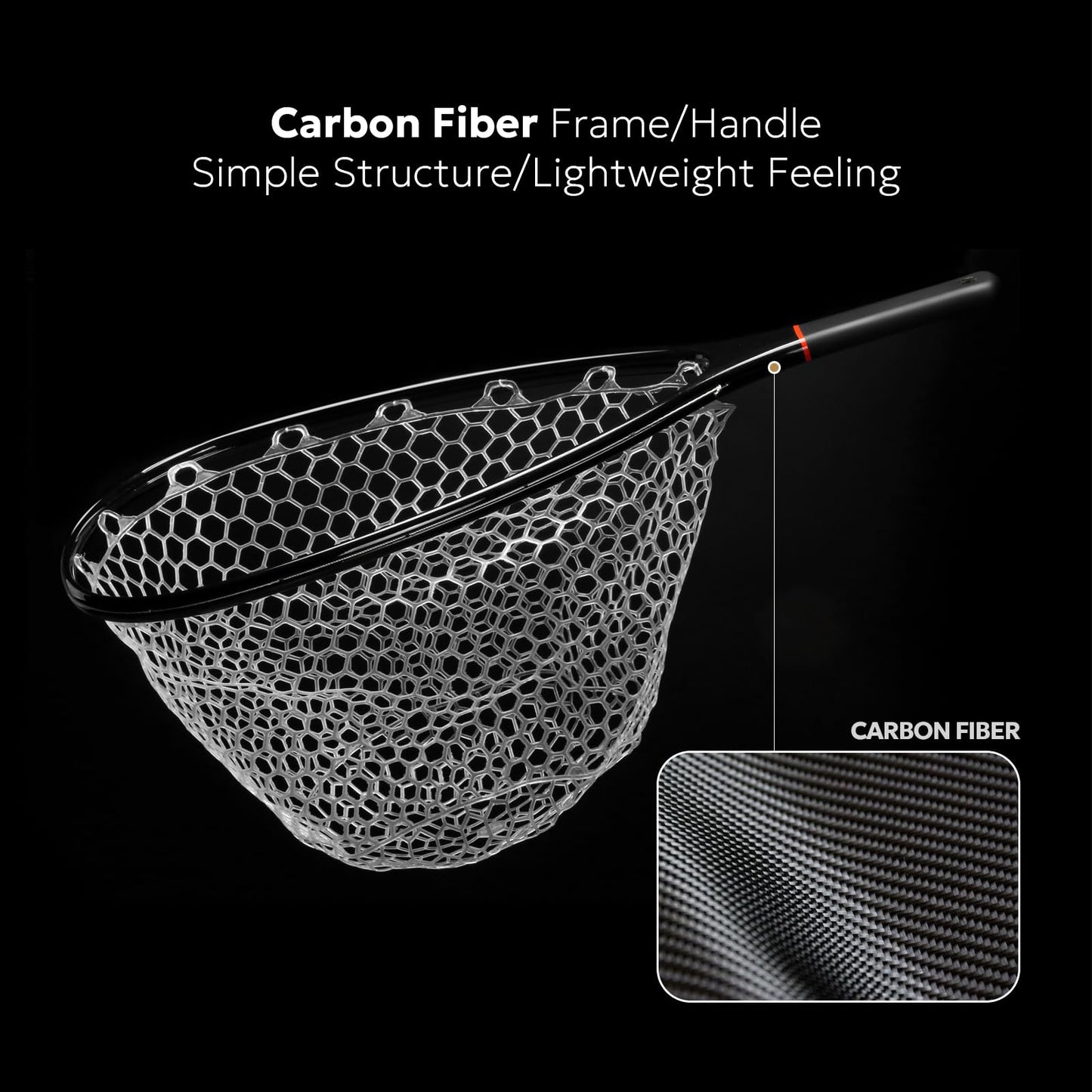 SF Fly Fishing Landing Net Soft Rubber Mesh Trout Net Catch and Release Net
