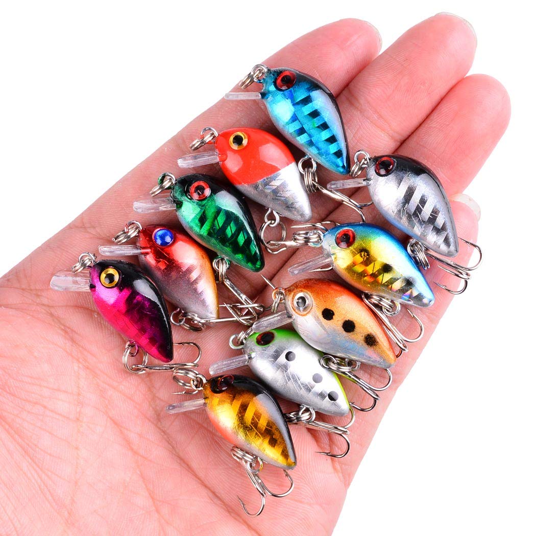 Fishing Lures Kit Mixed Including Minnow Popper Crank Baits with Hooks for Saltwater Freshwater Trout Bass Salmon Fishing