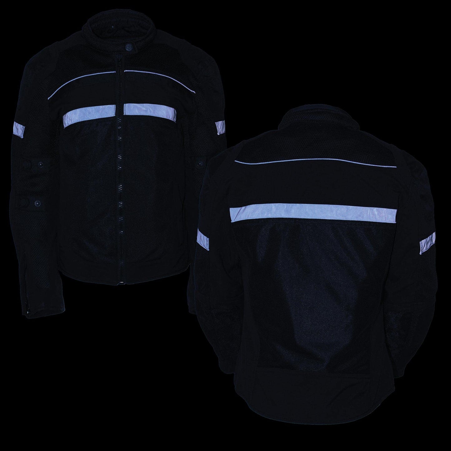Milwaukee Leather MPL2775 Black Armored Textile Motorcycle Jacket for Women - All Season Jacket w/Removable Liner