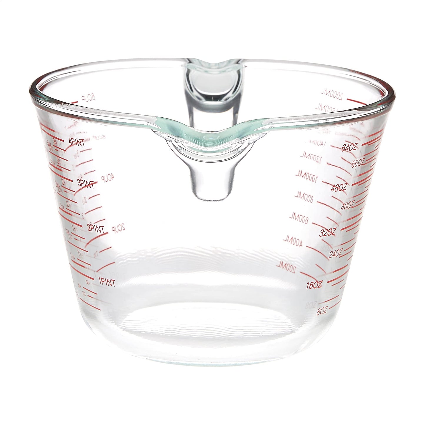 Amazon Basics Glass Measuring Cup, Precise 8 Cup Capacity, Clear Kitchen Measuring Tool, 2 L