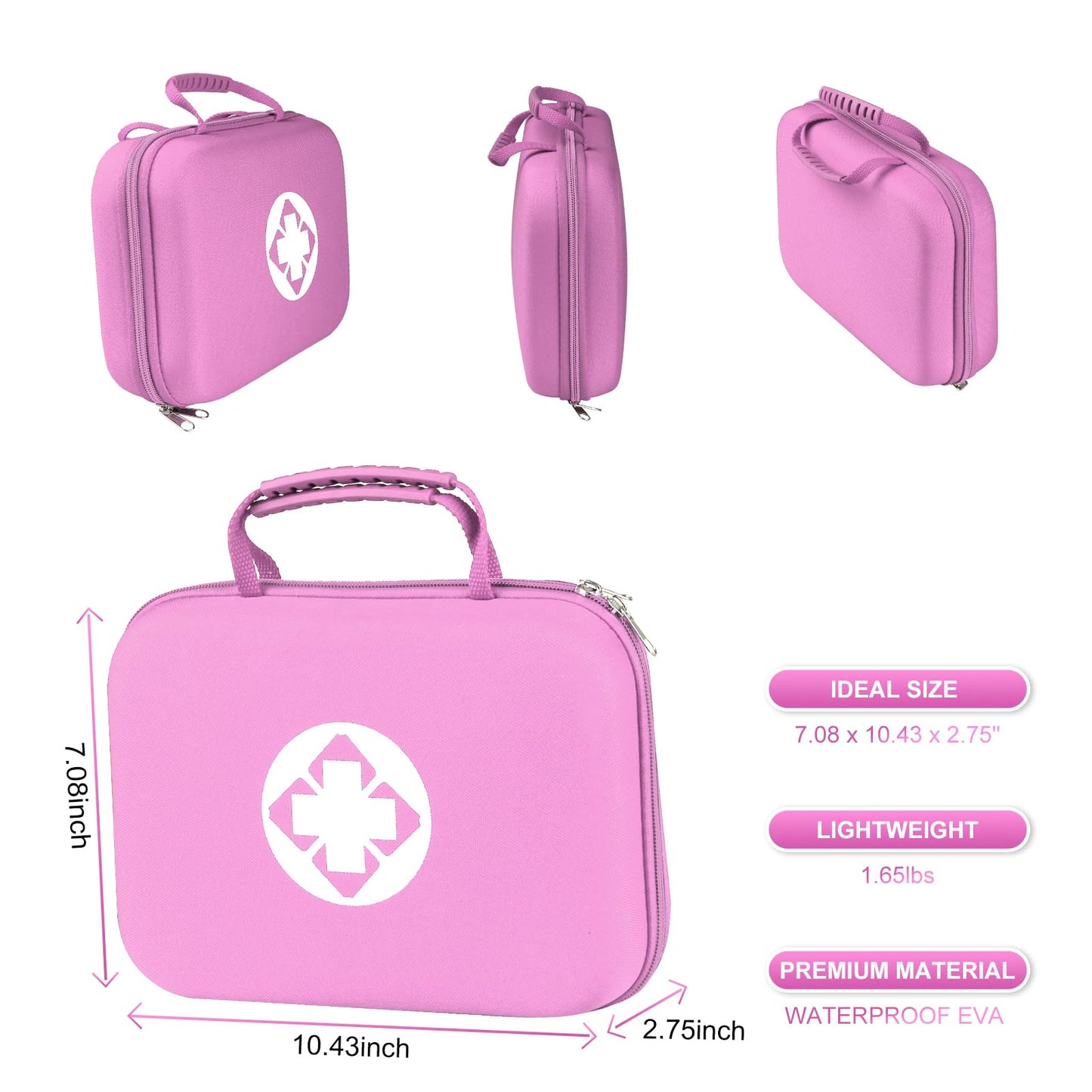 276PCS First Aid Kit Home Car Camping Hiking Emergency Supplies Small Compact Lovely Bag for School Outdoor, Basic Outdoor Essentials Survival Kit for Travel AMORNING