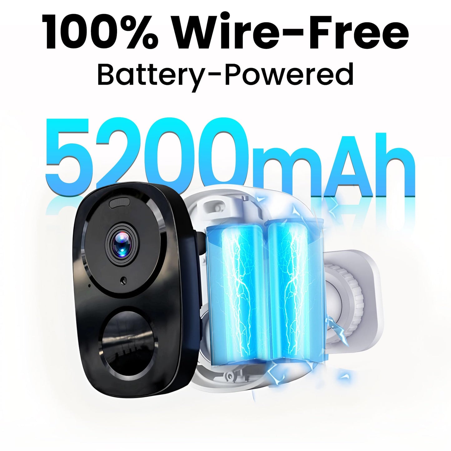 2025 Upgraded 2K Security Cameras Wireless Outdoor, Free Cloud Storage & Local SD Card Support, 1-6 Months Battery Life, Waterproof, 2-Way Talk, AI Motion Detection Spotlight Siren Alarm Camera