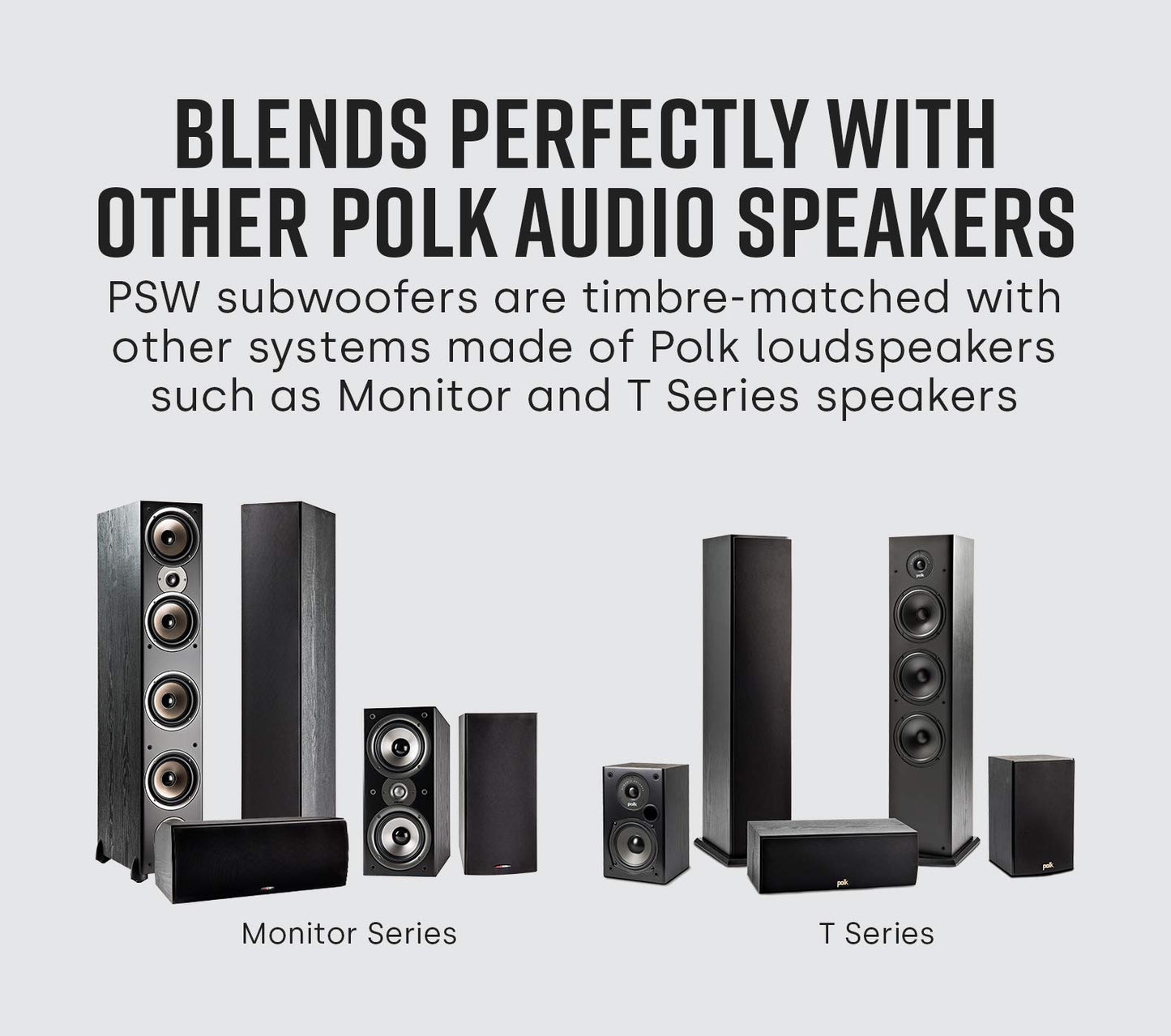 Polk Audio PSW10 10" Powered Subwoofer Home Audio – Power Port Tech, Up to 100 Watts, Big Bass in Compact Design, Easy Setup with Home Theater, Timbre-Matched with Monitor & T-Series Polk Speakers