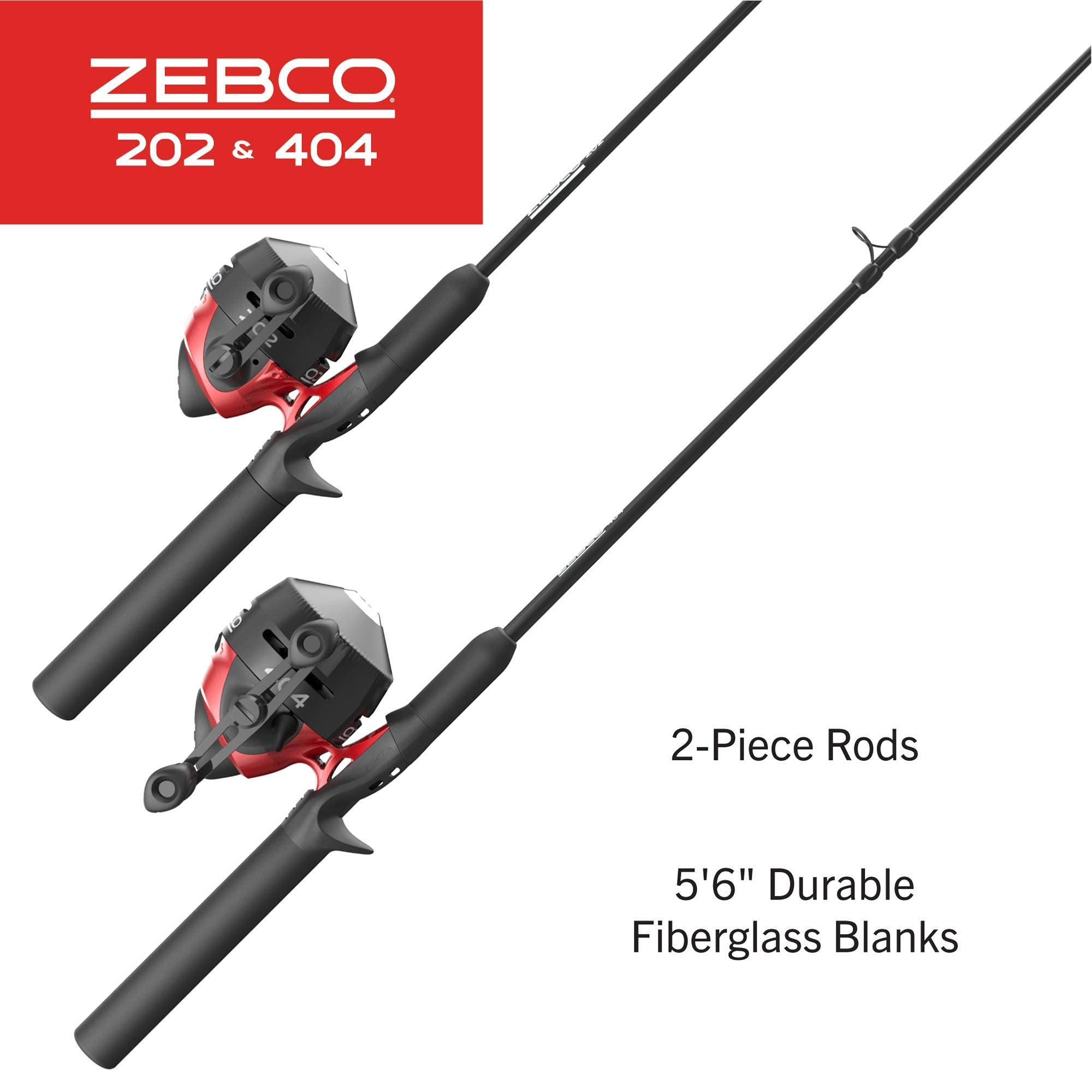 ペコ Zebco 202 & 404 Spincast Reels and Fishing Rod Combos (2-Pack), 5