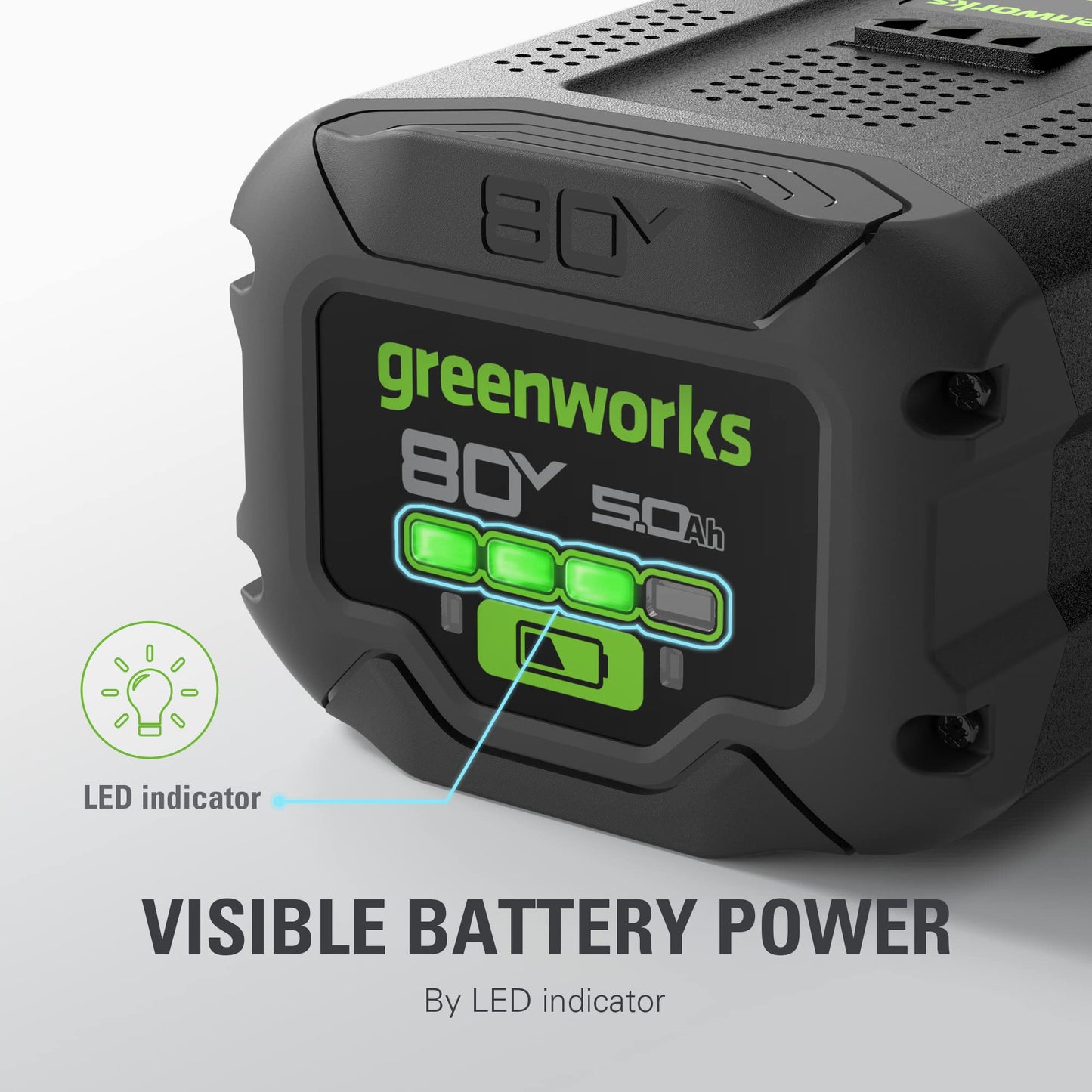 Greenworks 80V 5.0Ah Lithium-Ion Battery (Genuine Greenworks Battery / 75+ Compatible Tools)