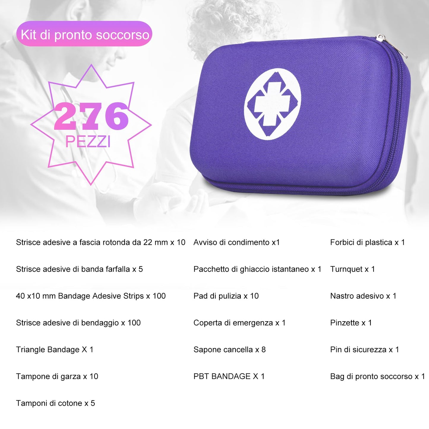 276PCS First Aid Kit Home Car Camping Hiking Emergency Supplies Small Compact Lovely Bag for School Outdoor, Basic Outdoor Essentials Survival Kit for Travel AMORNING